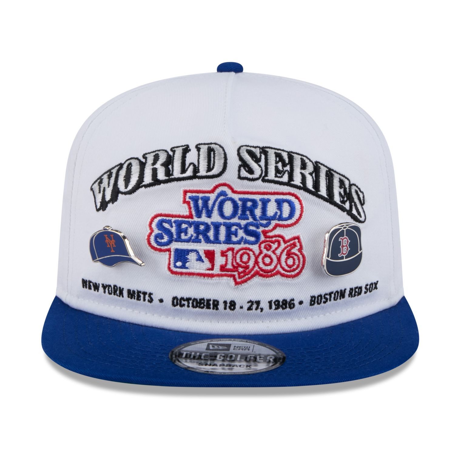 New Era Snapback Cap Golfer WORLD SERIES 1986 PIN Mets Red Sox