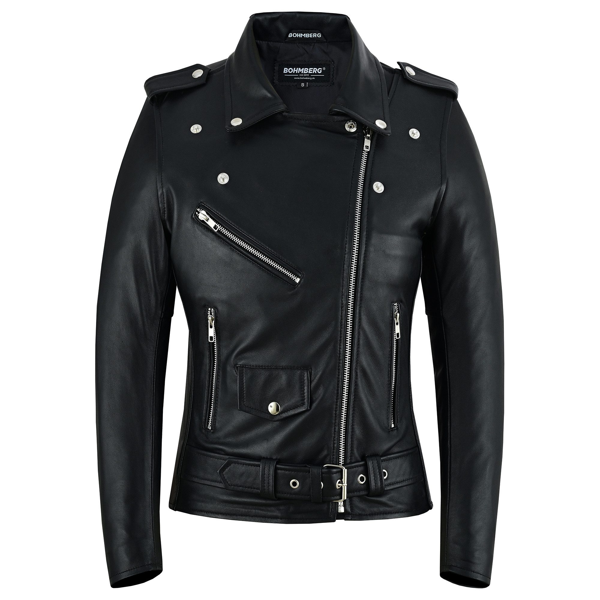BOHMBERG Lederjacke CALYPSO Damen Bikerjacke Übergangsjacke aus weichem Ziegennappa-Leder – Bild 4 von 5