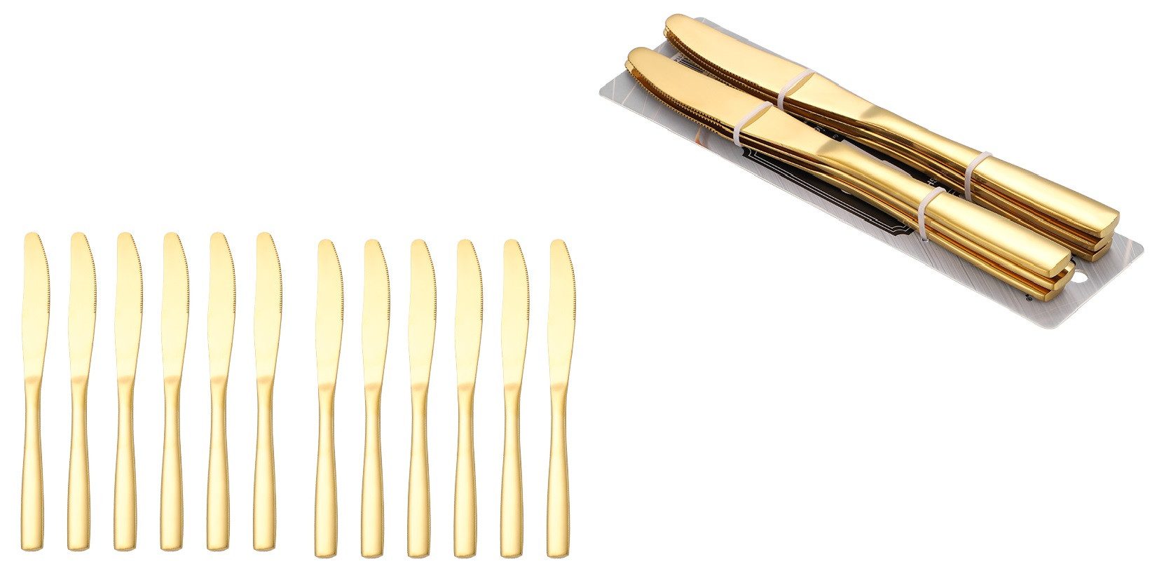 Cheffinger Столовый нож 12er Set Speisemesser Ножи L 23cm CF1005 Gold