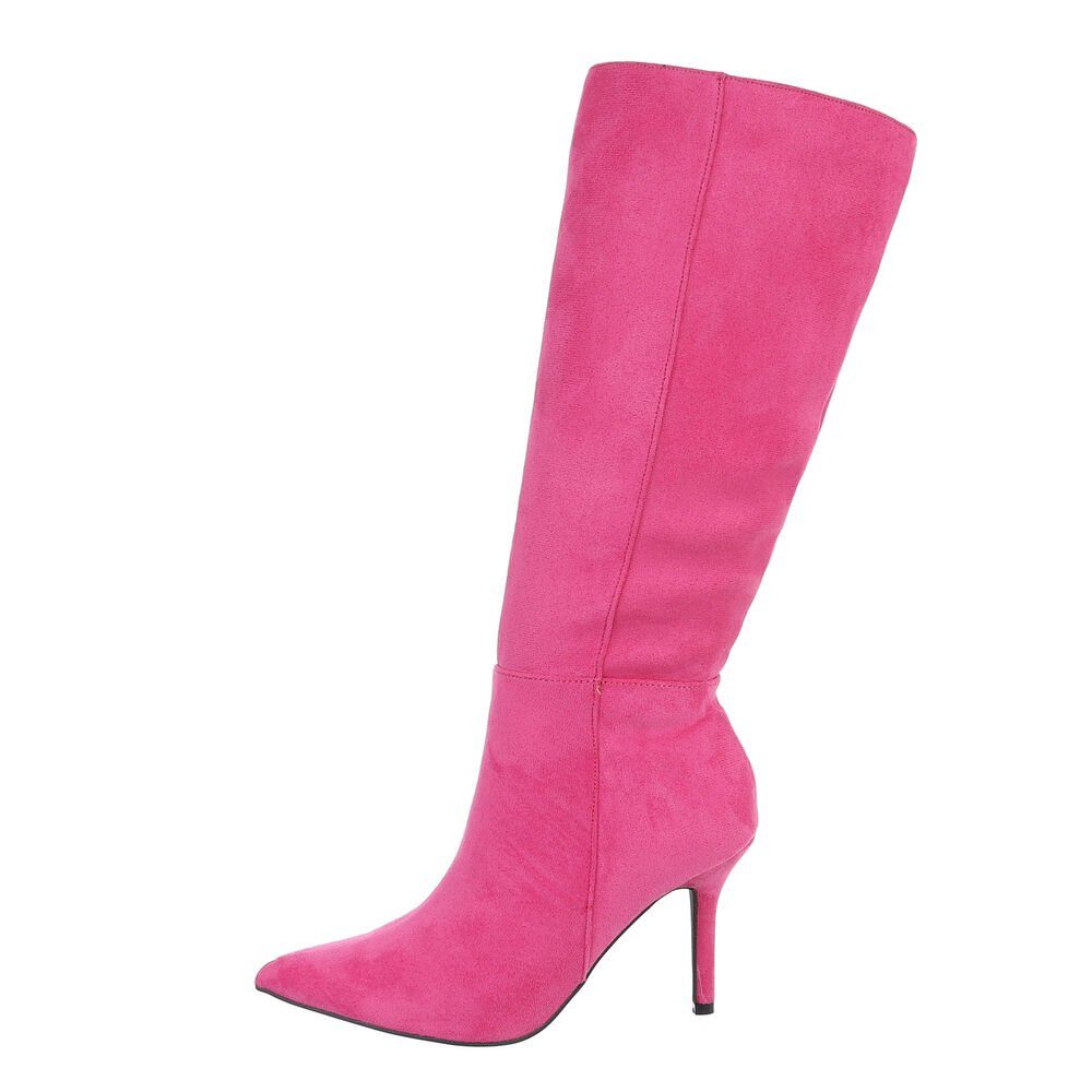 Ital-Design Damen Elegant High-Heel-Stiefel Pfennig-/Stilettoabsatz High-Heel Сапоги in Pink