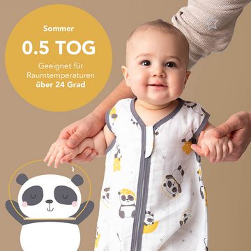 Schlummersack Kinderschlafsack, Musselin Babyschlafsack, 0.5 Tog OEKO-TEX zertifiziert
