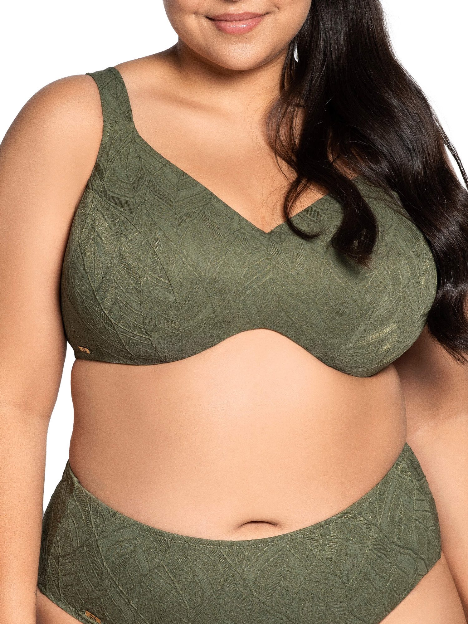 Ulla Dessous Balconette-Bikini-Top Bikinioberteil mit Bügel Monaco (Stück, 1-St), genähte Cups, Uni, Materialmix