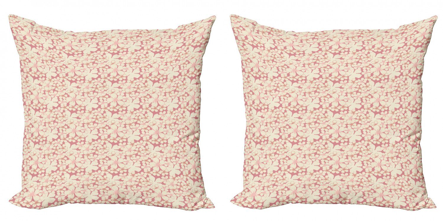 Abakuhaus Digitaldruck, Modern hitoe Sakura Stück), Kirschblüte (2 Doppelseitiger Kissenbezüge Accent