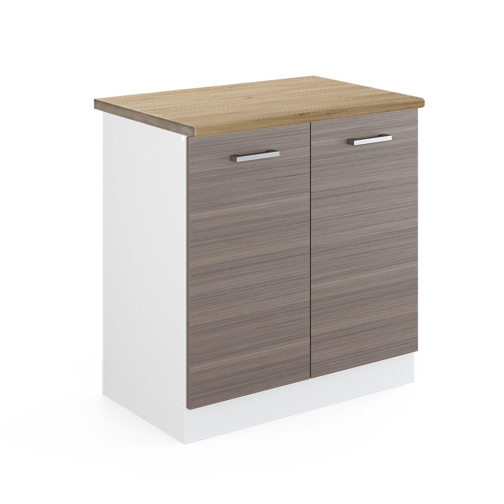 Vicco Spülenunterschrank R-Line, Grau/Weiß, 80 cm, günstig online kaufen