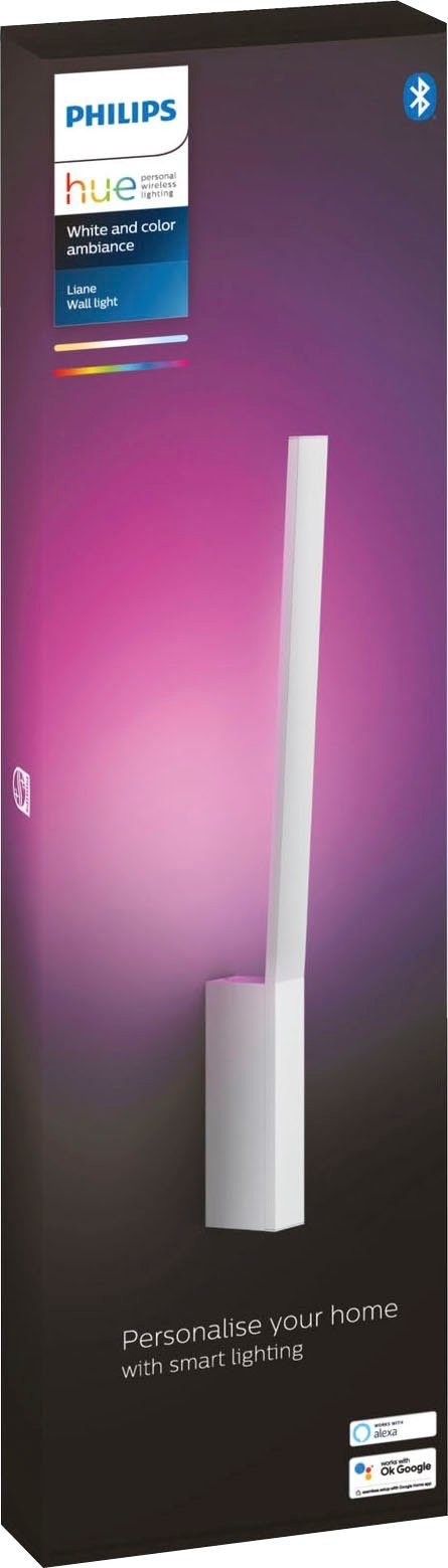 LED Dimmfunktion, Hue fest LED integriert, Farbwechsler Wandleuchte Liane, Philips