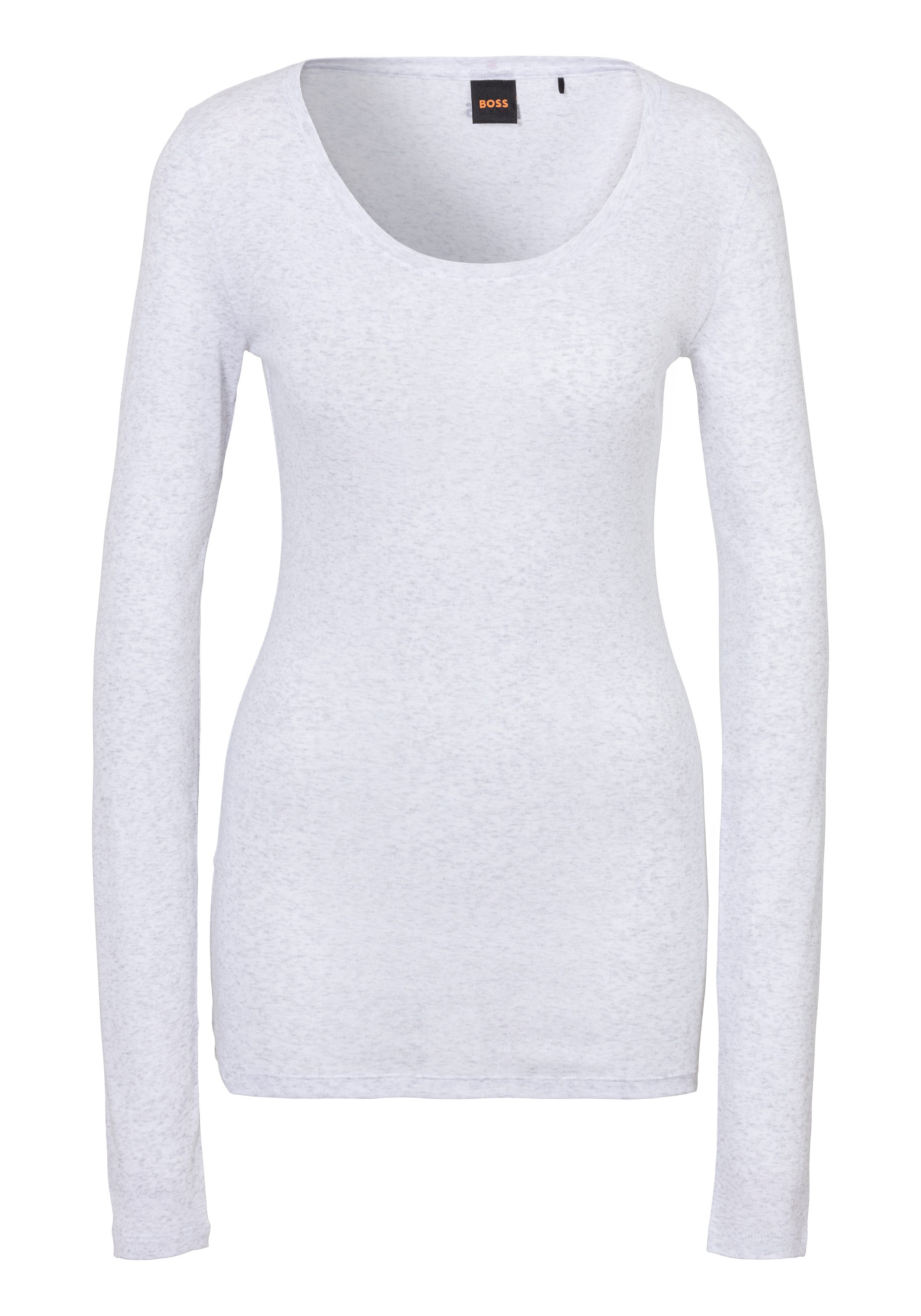 BOSS ORANGE Langarmshirt Elayer Premium Damenmode mit tiefem Ausschnitt günstig online kaufen