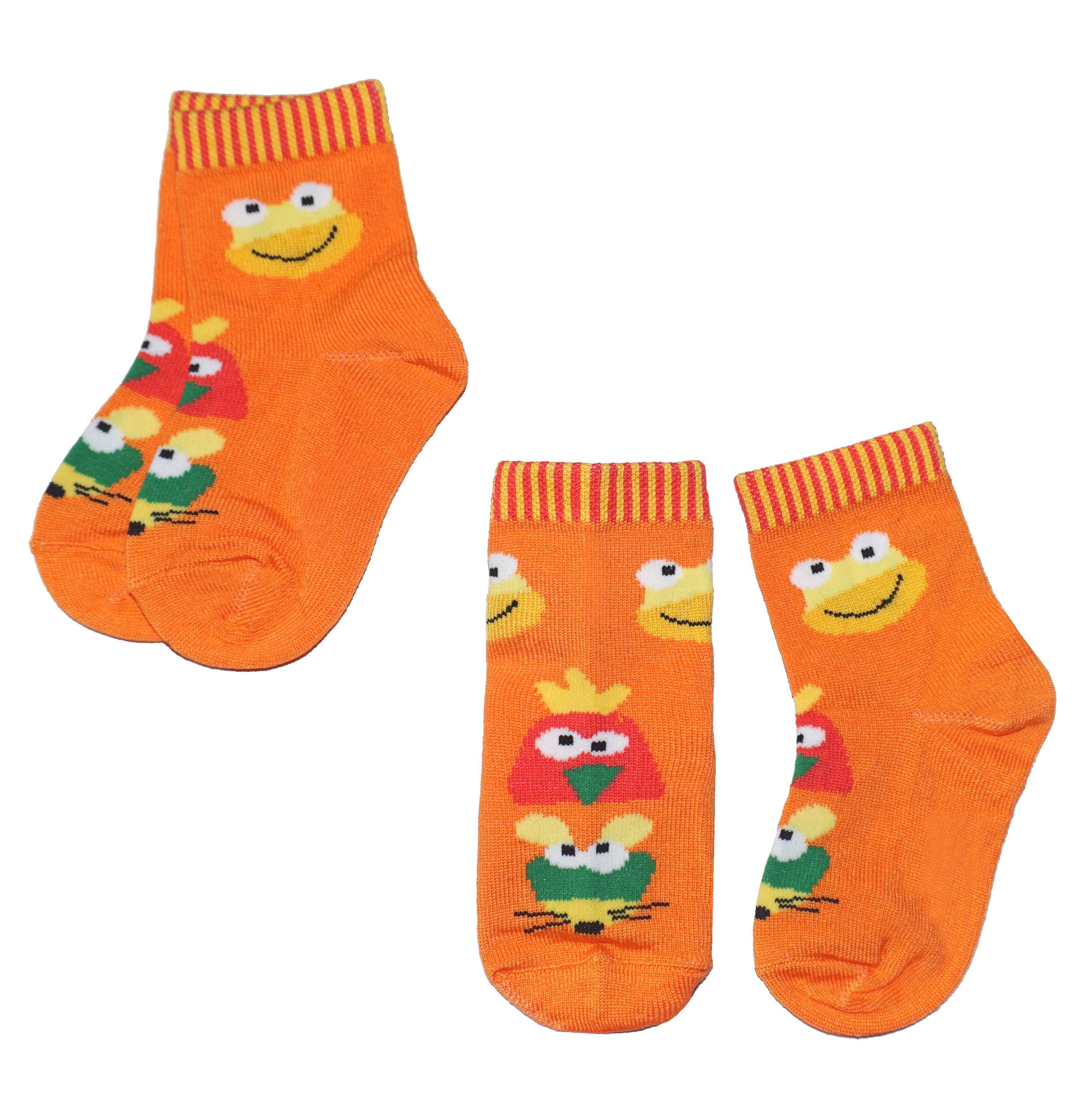 WERI SPEZIALS Strumpfhersteller GmbH Socken Kinder Socken 2-er Pack >> Lustige Tiere<< mit Baumwolle