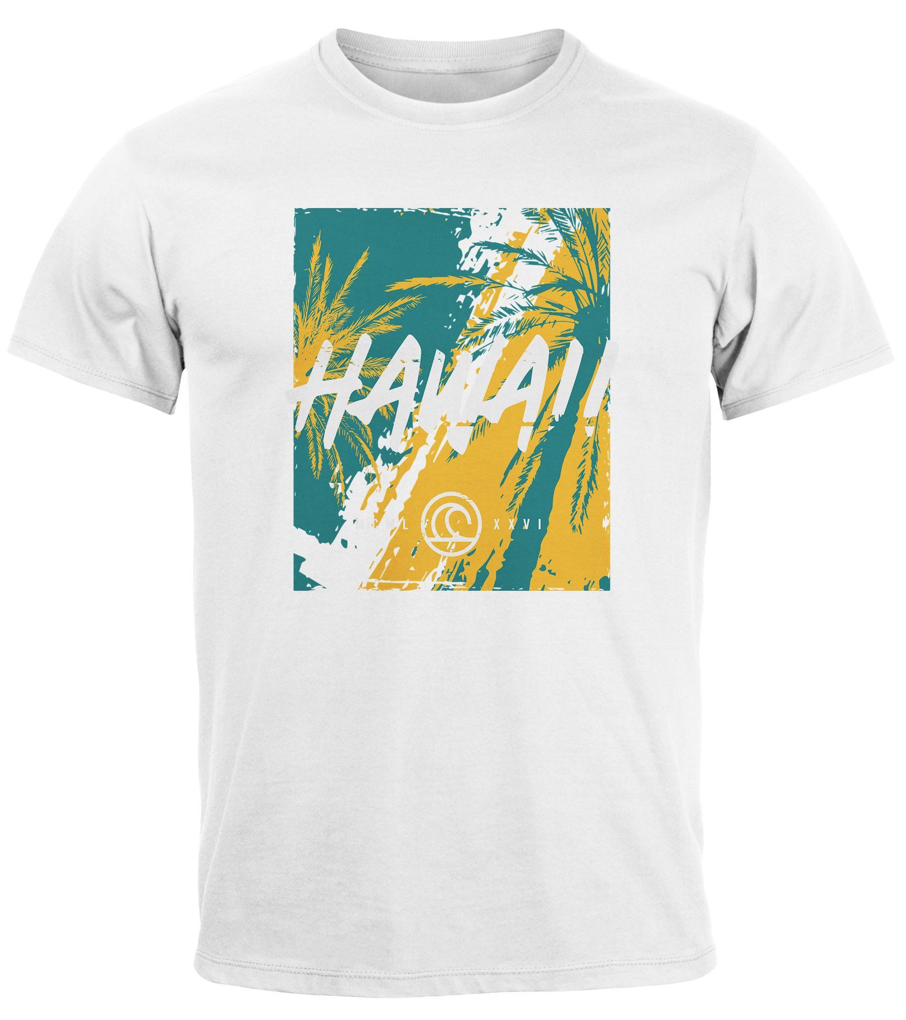 Neverless Print-Shirt Herren T-Shirt Hawaii Surfing günstig online kaufen
