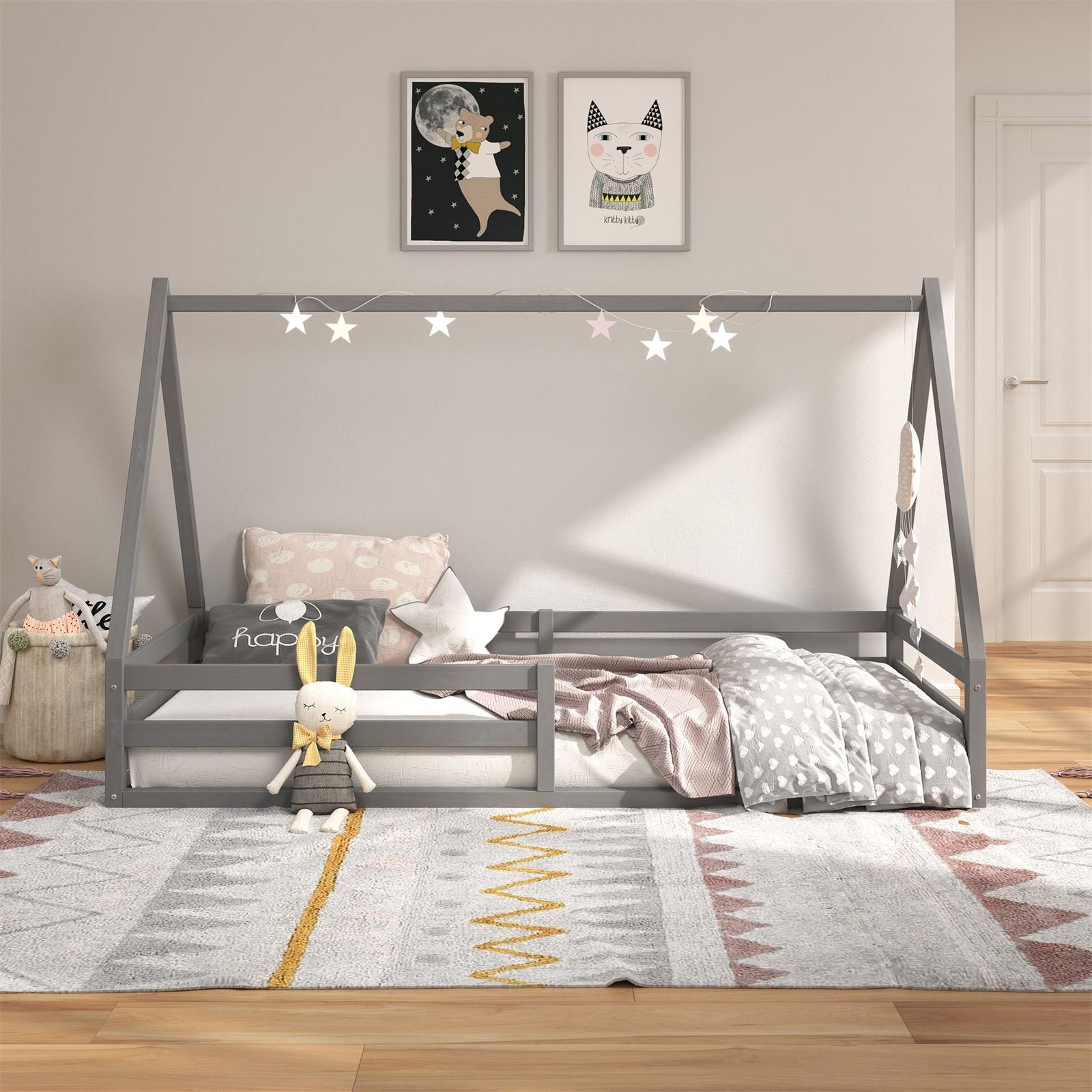 IDIMEX Kinderbett SILA, Hausbett Tipibett Kinderbett Bett Kiefer 90 x 200 M günstig online kaufen