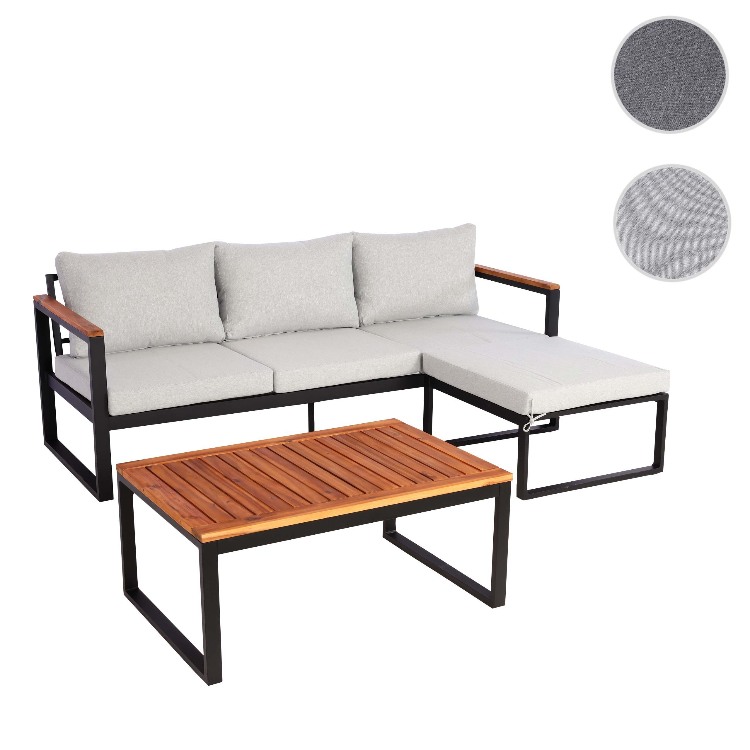 MCW Gartenlounge-Set MCW-L26b, (3-tlg), Inkl.Sitz- und Rückenpolster, Mit Schraubfüßen, Mit separater Ottomane