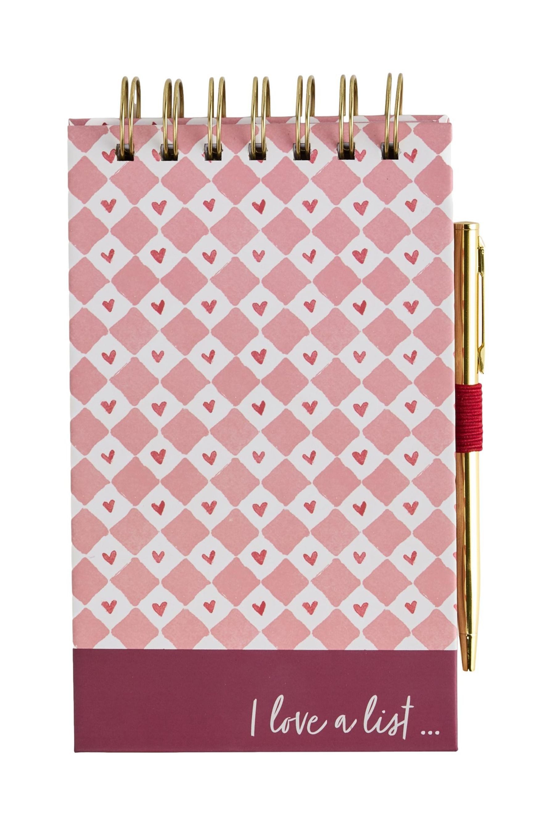 Next Notizblock Listentafel mit Stift, Love-Herz