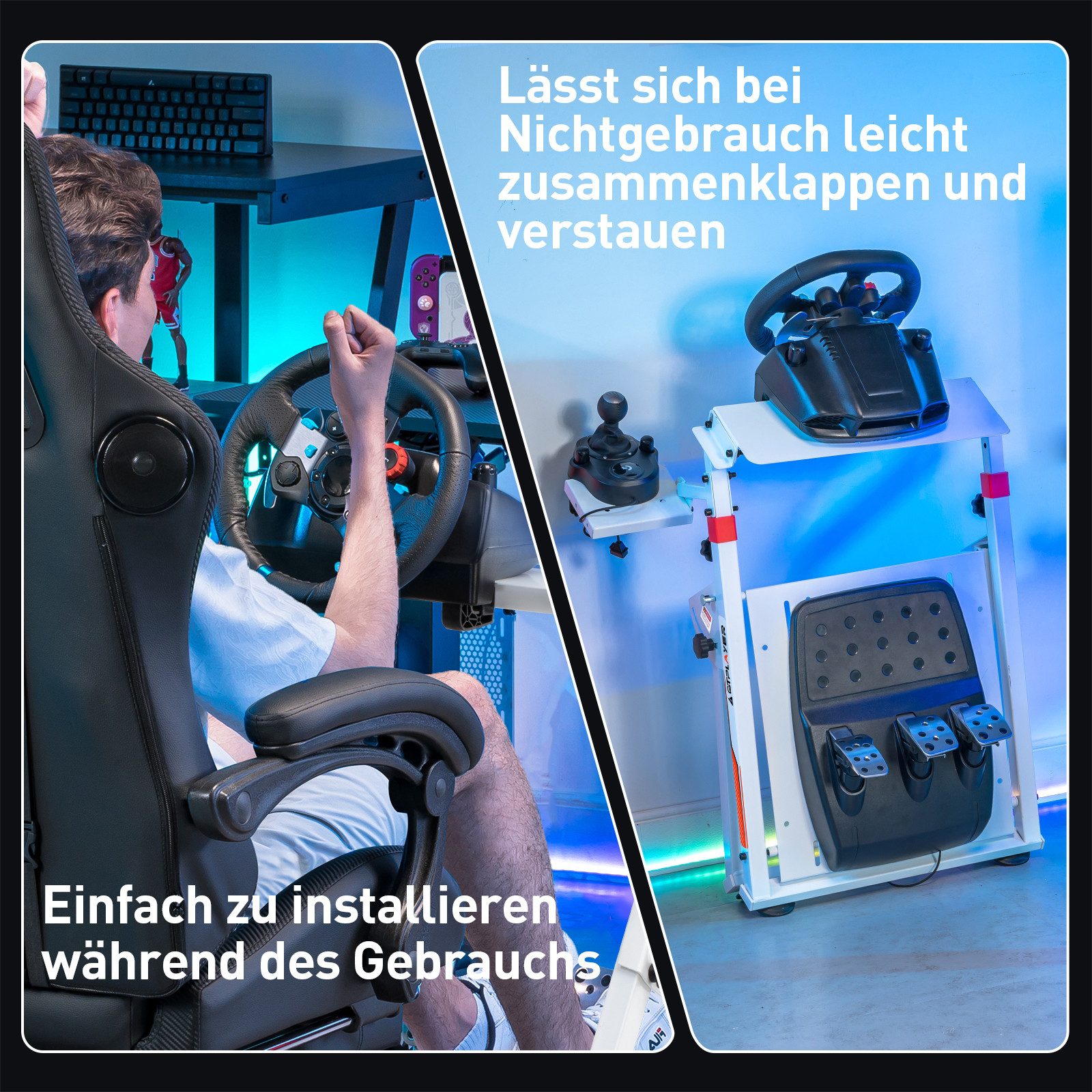 GTPLAYER Lenkradständer Lenkrad Gaming Wheel Stand für Logitech Controller (Neigungsverstellbares Gestell PS4 Xbox PC PS5) – Bild 4 von 5