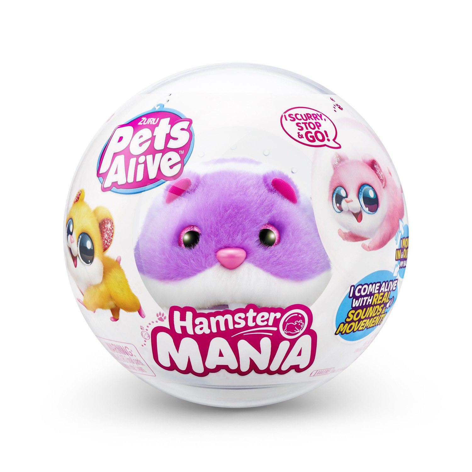 ZURU Robotertier ZURU 9543D - Pets Alive Hamster Mania Serie 1 - Lila