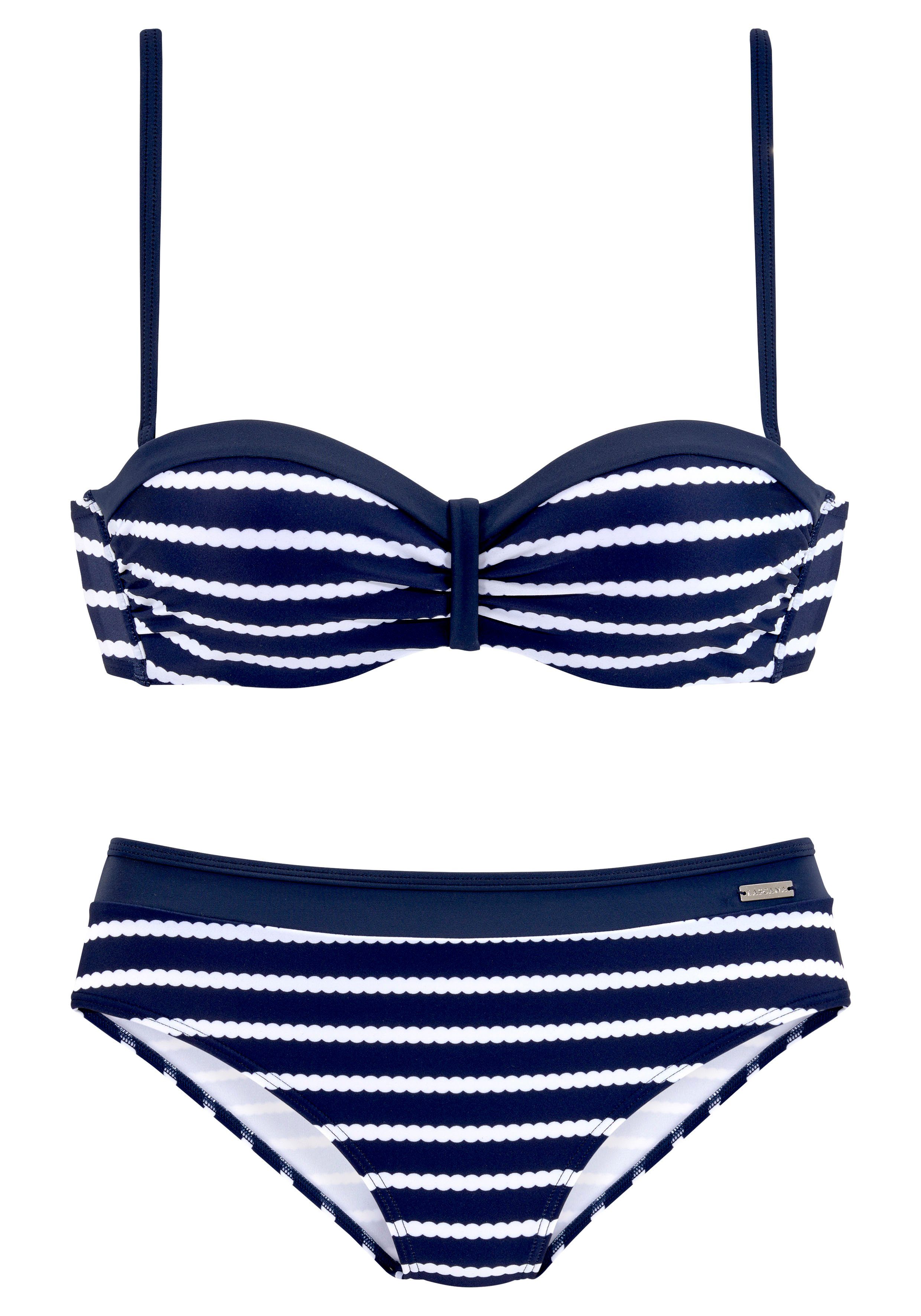 mit LASCANA Trägervarianten marine-weiß Bügel-Bandeau-Bikini