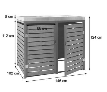 MCW Mülltonnenbox MCW-K14-2-4, Pflanzkasten mit Wasserablauflöchern, Mit Kippvorrichtung