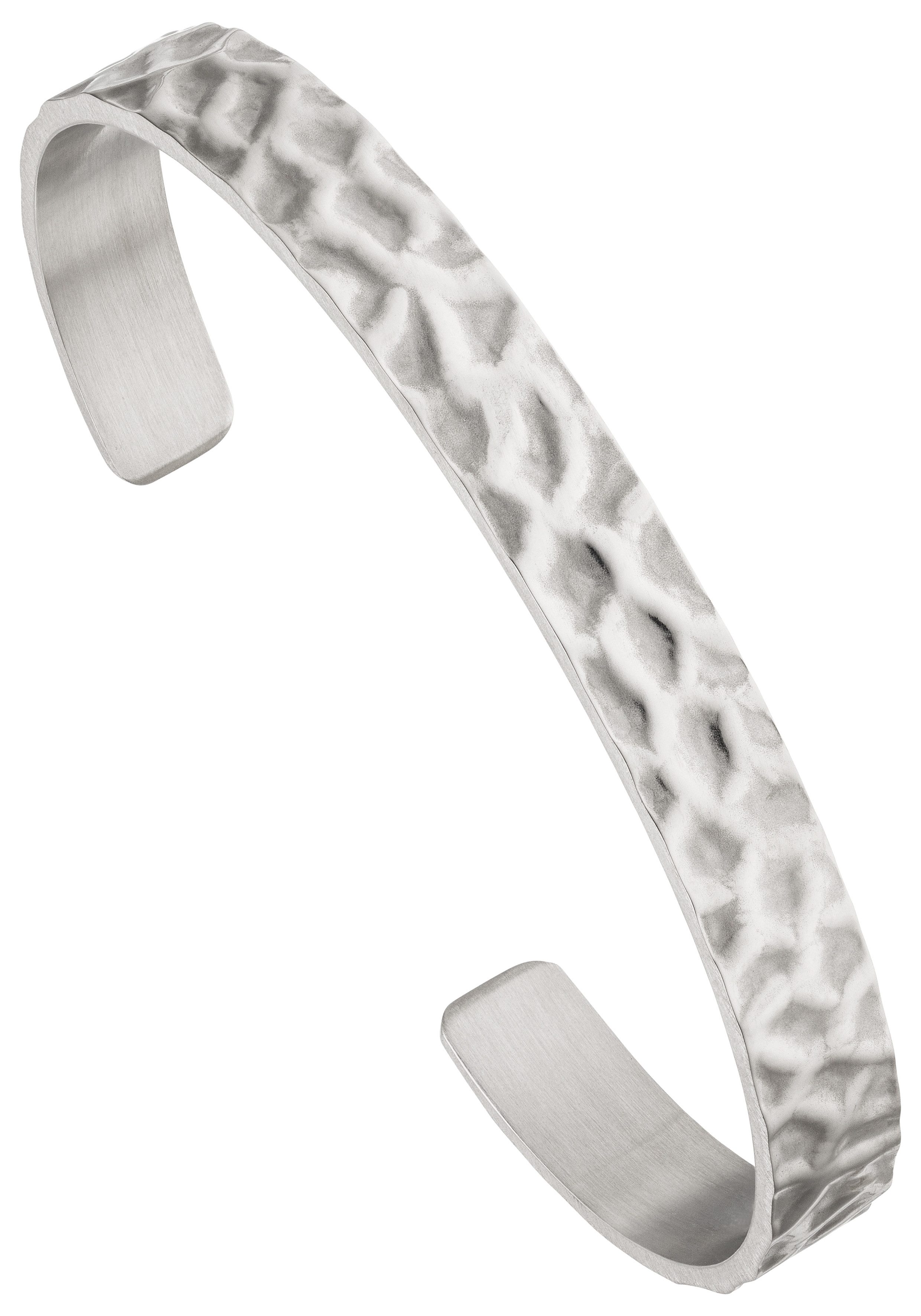 JOBO Armspange Offener Armreif, 925 Silber gehämmert