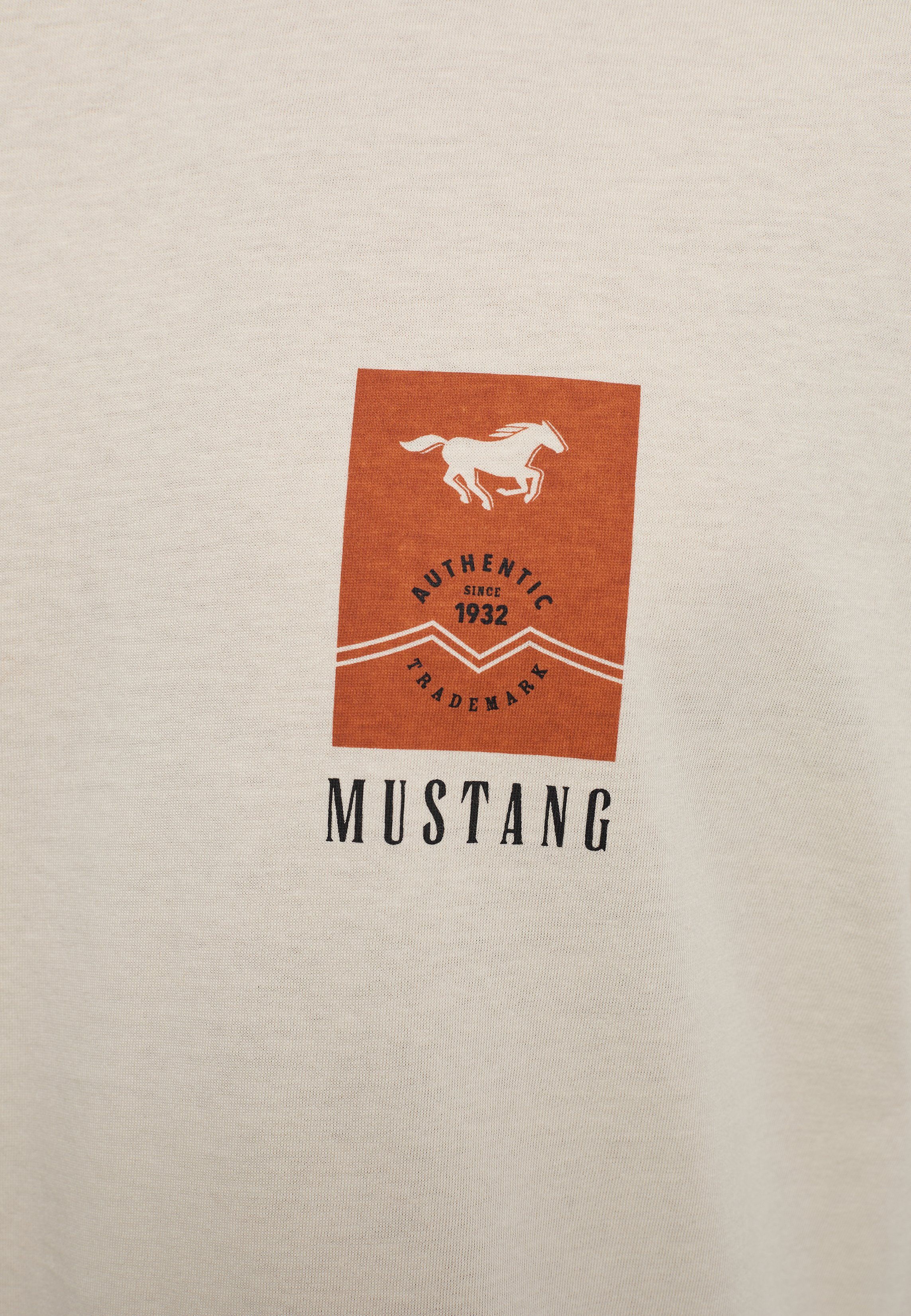 Mustang Print Style C MUSTANG Aidan T-Shirt natur