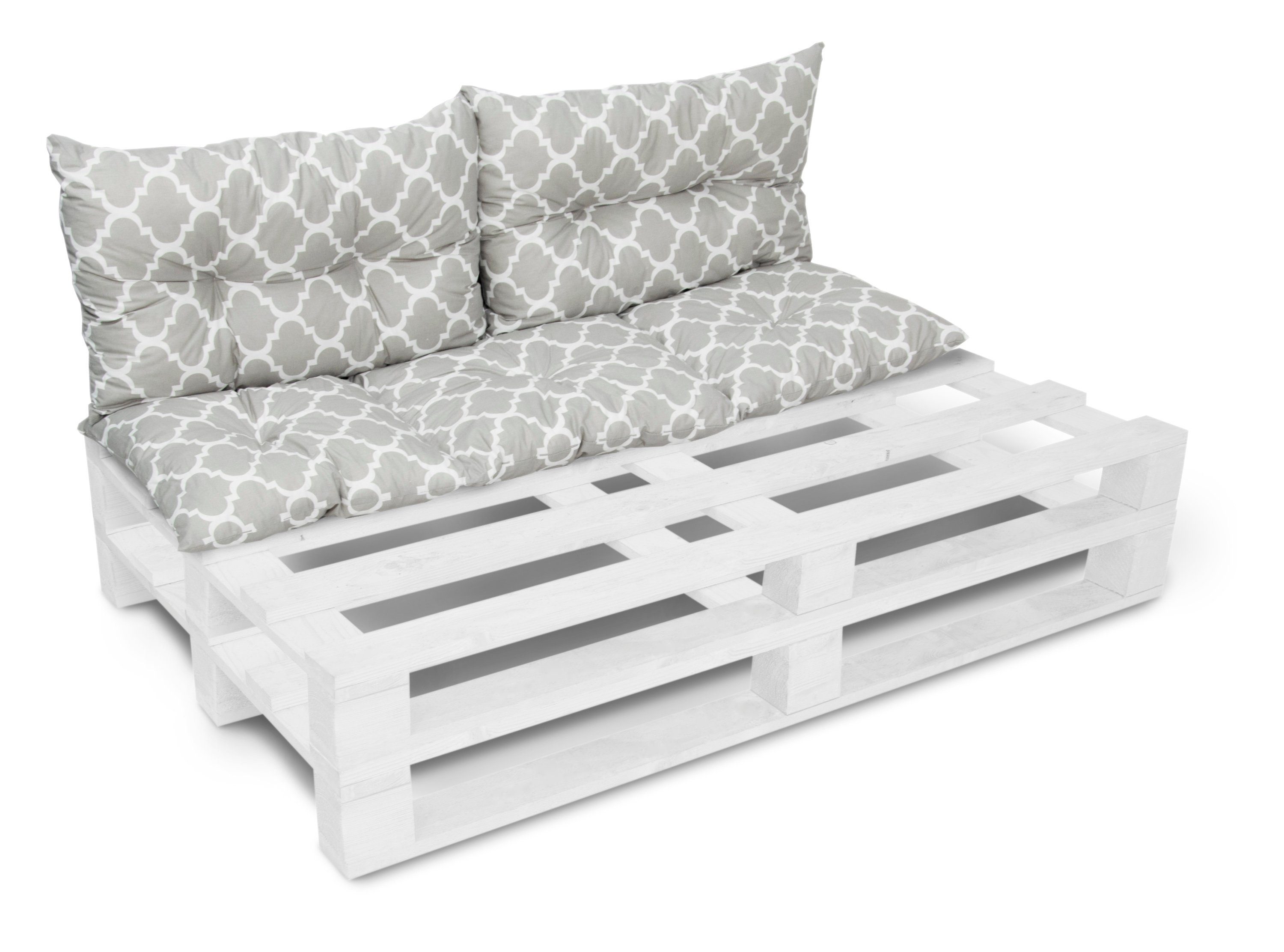 Amilian Stuhlkissen - Bankauflage - Pallettensitzkissen - 40x120cm + 2 x40x60cm, 3er Set - Gartenbankauflage - Pallettensitzkissen - Bankkissen