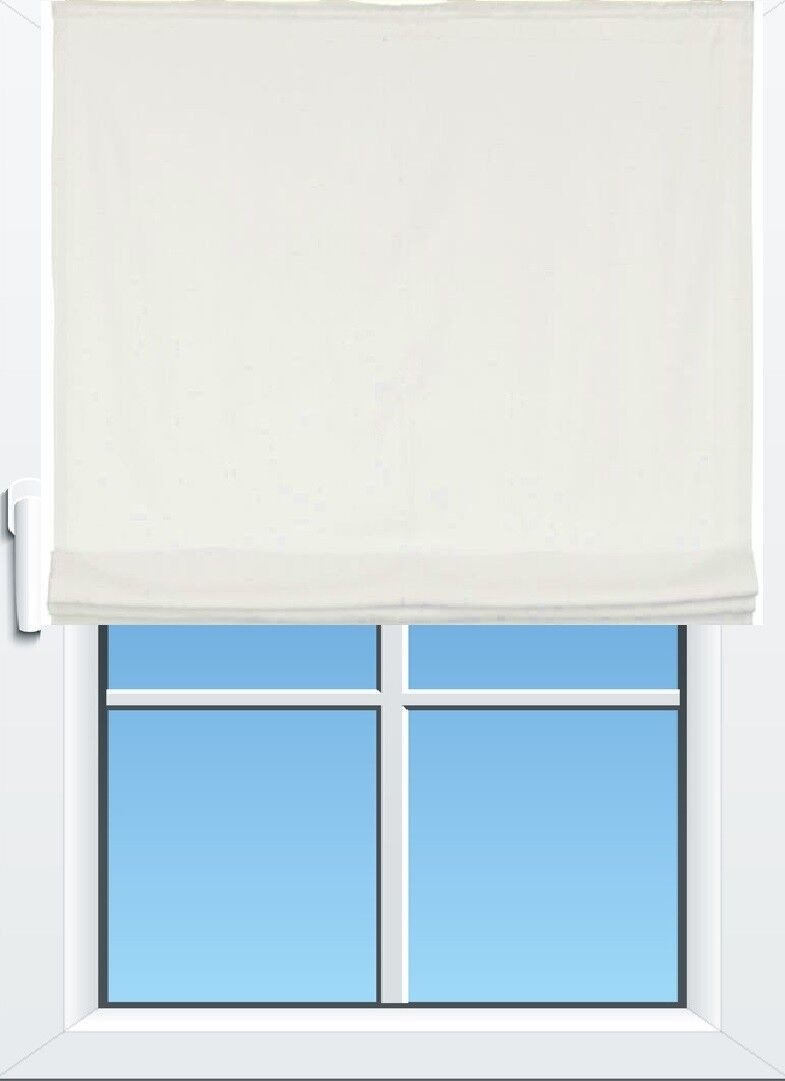 Clever-Kauf-24 Raffrollo Raffrollo Verdi, wollweiß, halbtransparent, mit Kl günstig online kaufen