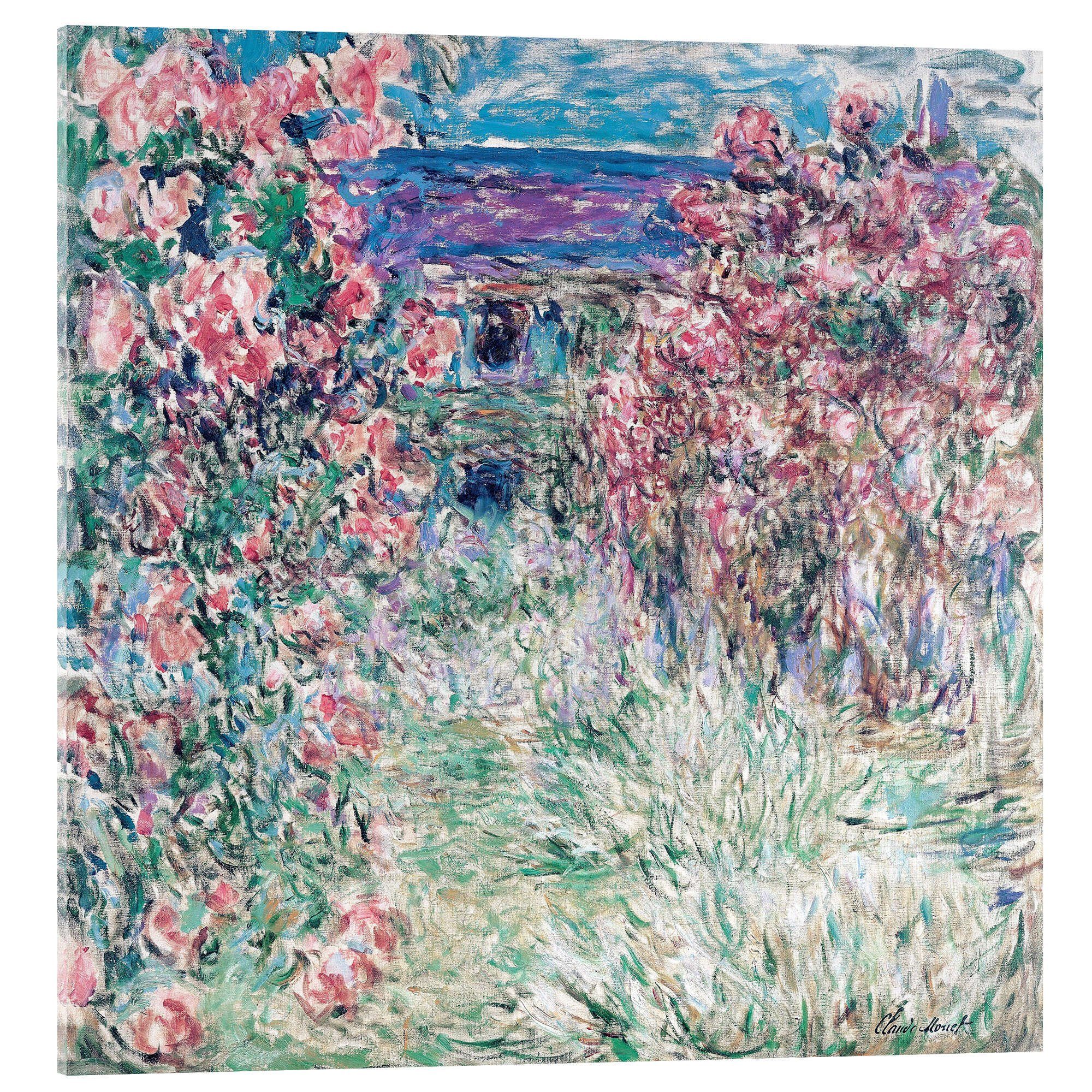 Posterlounge Wandbild Das Haus in den Rosen, Claude Monet, erhältlich als Poster, Leinwandbild, Wandsticker oder Acrylglasbild