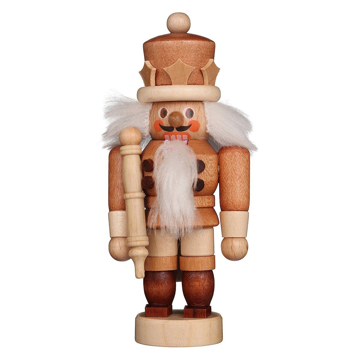 Mini-König Weihnachtsfigur Christian Ulbricht Nussknacker natur