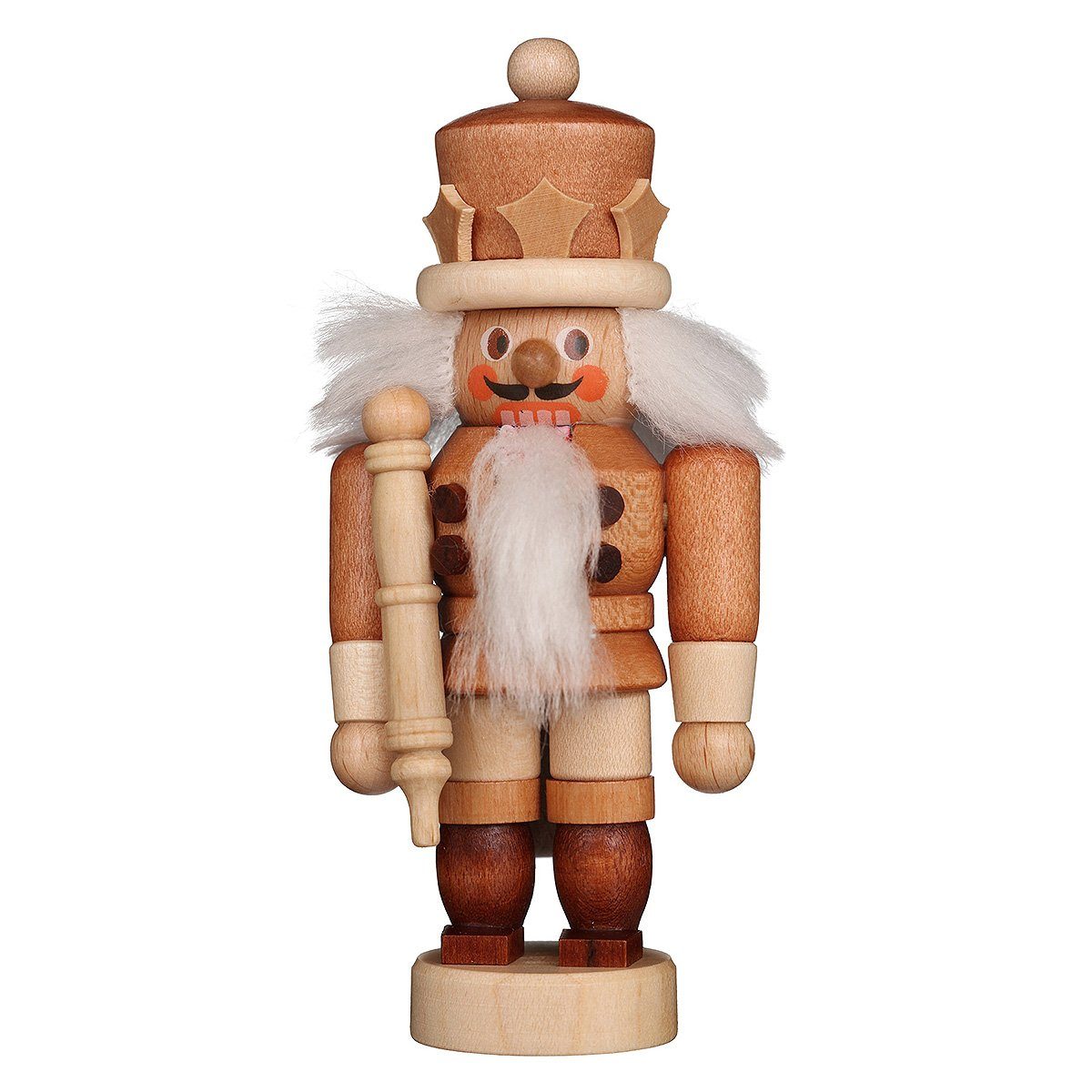 Weihnachtsfigur Nussknacker Mini-König natur