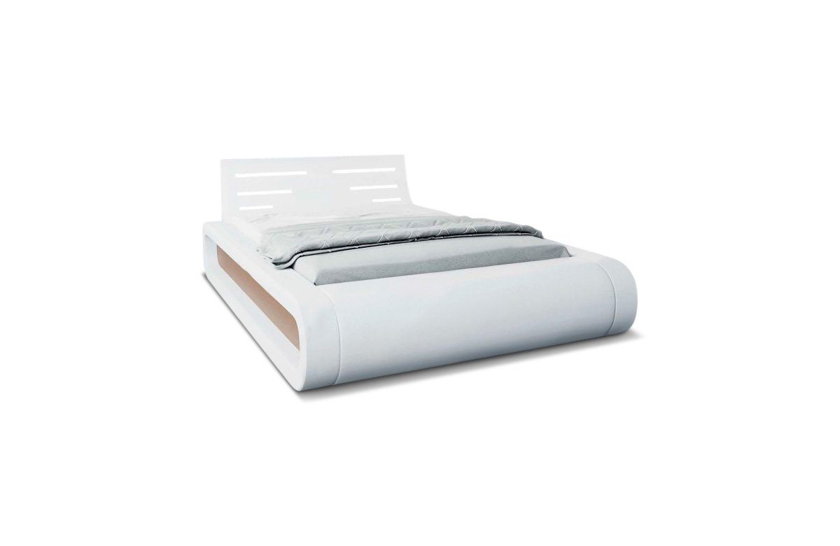 Sofa Dreams Boxspringbett Sorano (6 Teile), LED-Beleuchtung im Kopfteil, Bett in Kunstlederbezug, Matratze, Topper