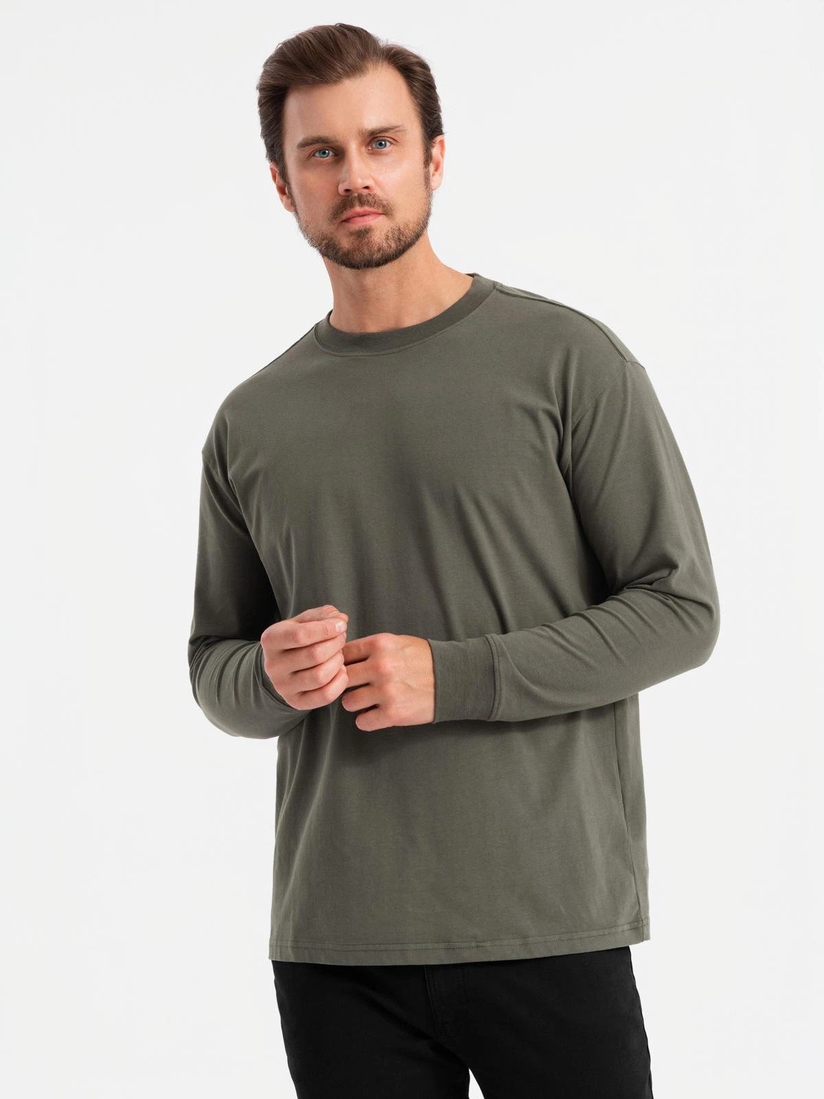 OMBRE Longsleeve Herren-Langarmshirt LOOSE FIT aus günstig online kaufen