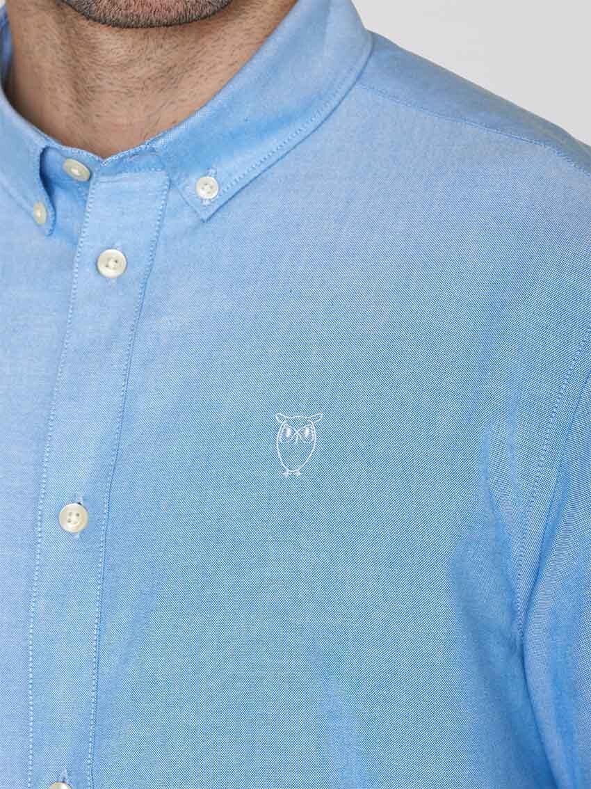 KnowledgeCotton Apparel Langarmhemd HARALD Small Owl Oxford Regular Fit Shirt