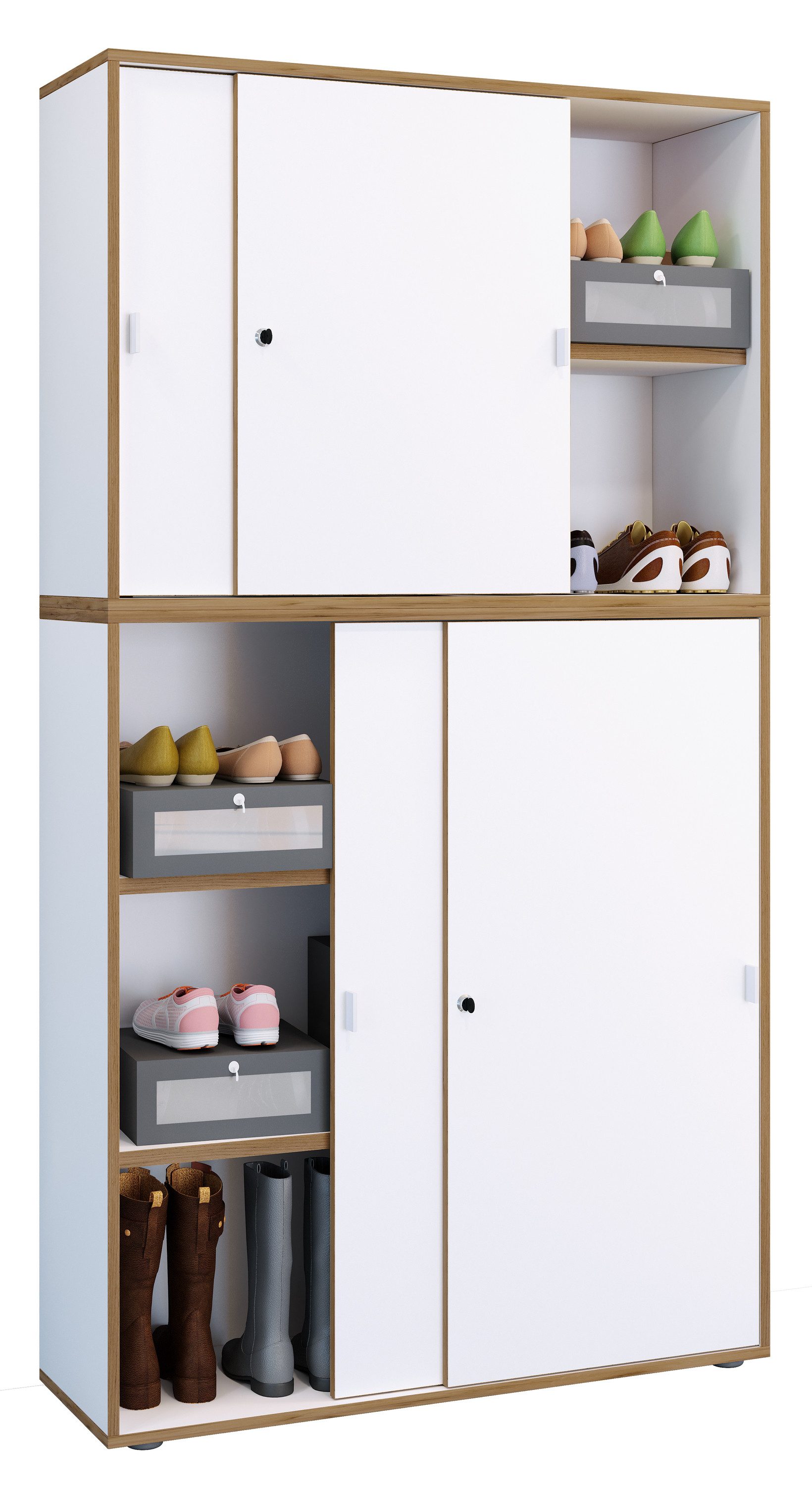 VCM Aktenschrank Büroschrank Aktenschrank Schiebetüren Salia 5fach