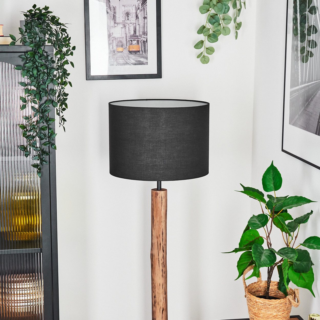 hofstein Stehlampe Stehlampe aus Holz/Metall im günstig online kaufen