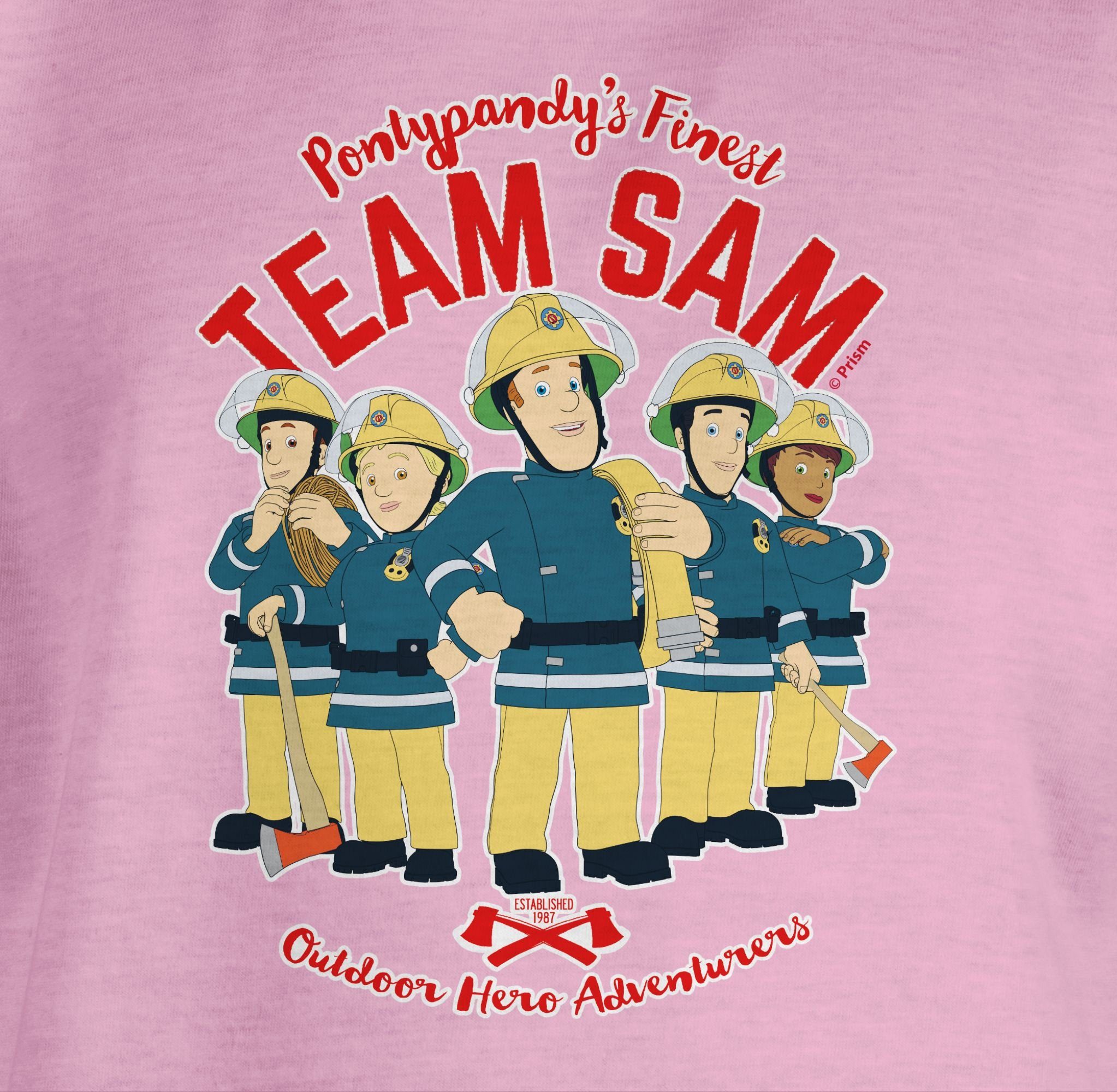 Shirtracer T-Shirt Team Sam Feuerwehrmann Rosa Mädchen 1 Sam