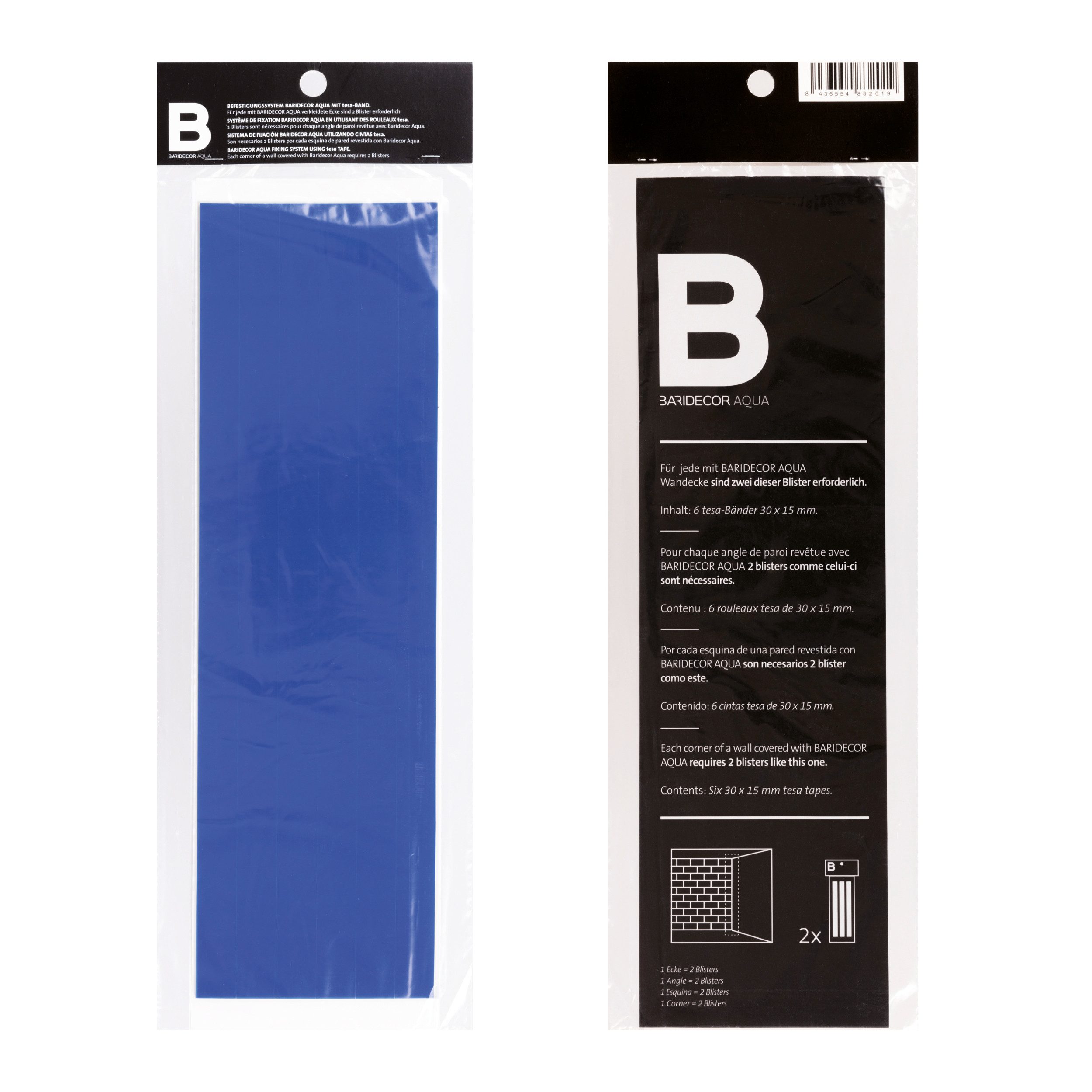 BARIDECOR Doppelklebeband Klebestreifen für Wandfliesen (Packung, 12-St) selbstklebend