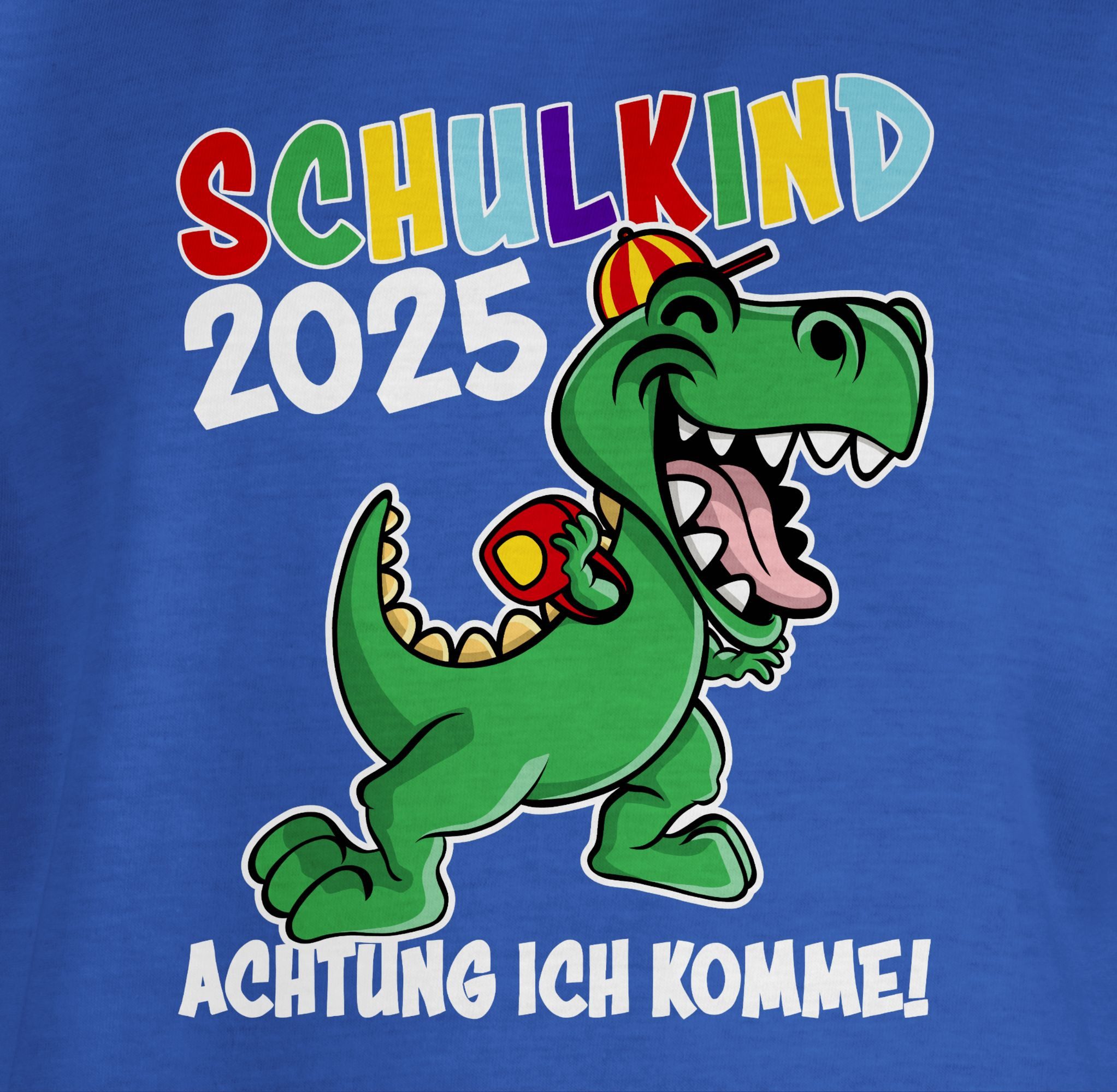 Shirtracer T-Shirt Schulkind 2025 Dino Dinosaurier Einschulung Junge Schulanfang Geschenke