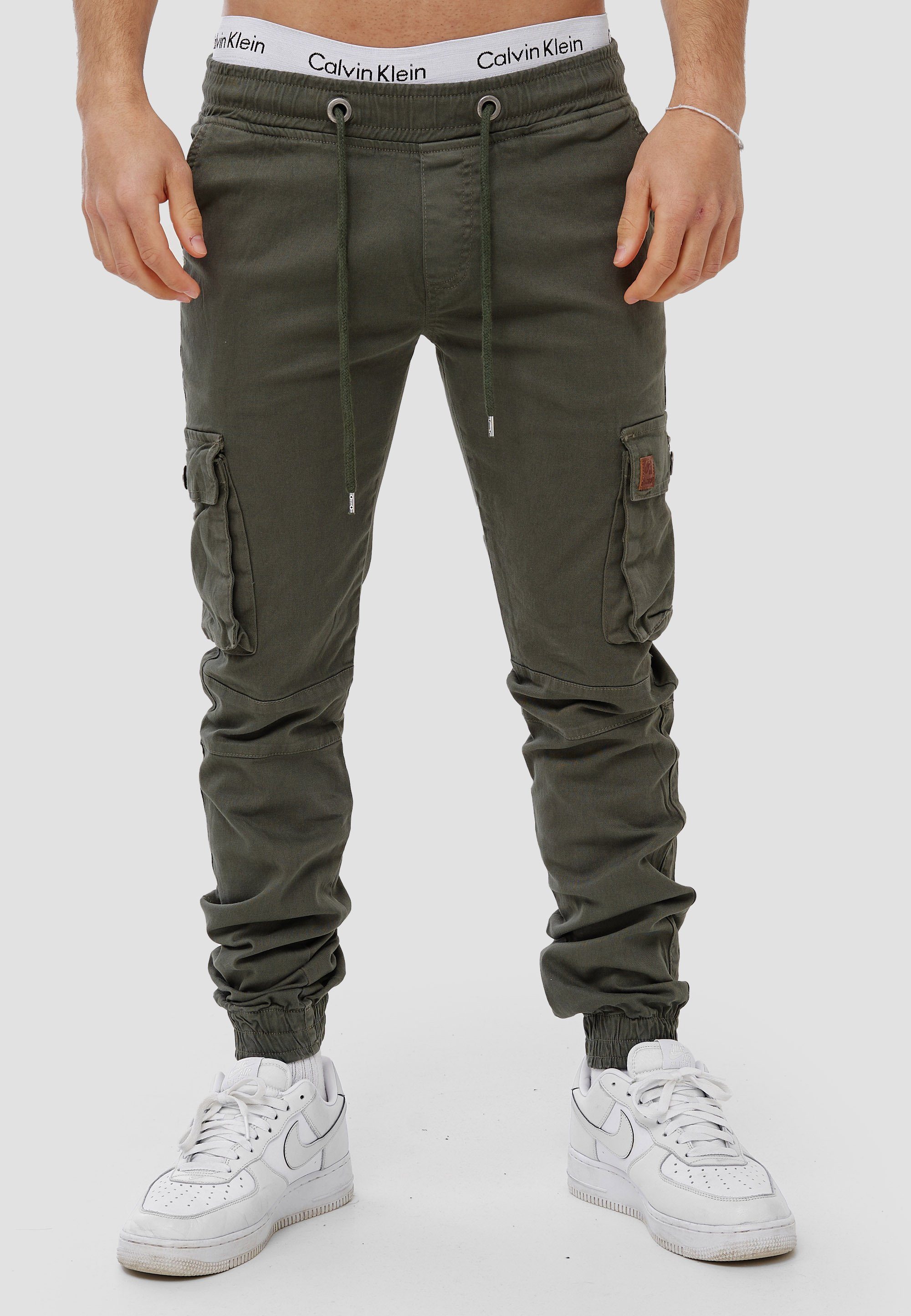OneRedox Straight-Jeans H-3413 (Chino 1-tlg) Casual Freizeit Khaki Streetwear, Cargohose Business
