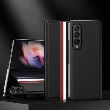Wigento Handyhülle Für Samsung Galaxy Z Fold4 5G Kunstleder / Kunststoff Handy Tasche Hülle Etuis Rot