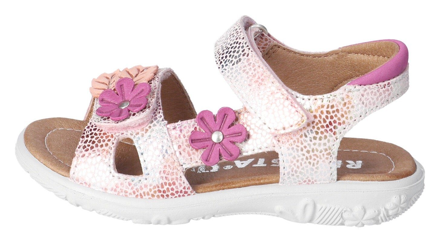 Ricosta Cilla WMS: normal Sandale verziert Blüten mit rosa-multi-metallic