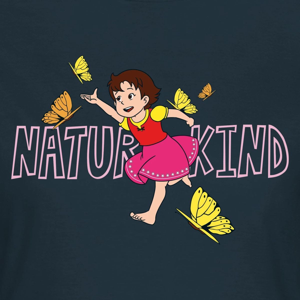 Spreadshirt T-Shirt Heidi Naturkind Schmetterlinge Frauen T-Shirt (1-tlg) Slim Fit, fällt klein aus