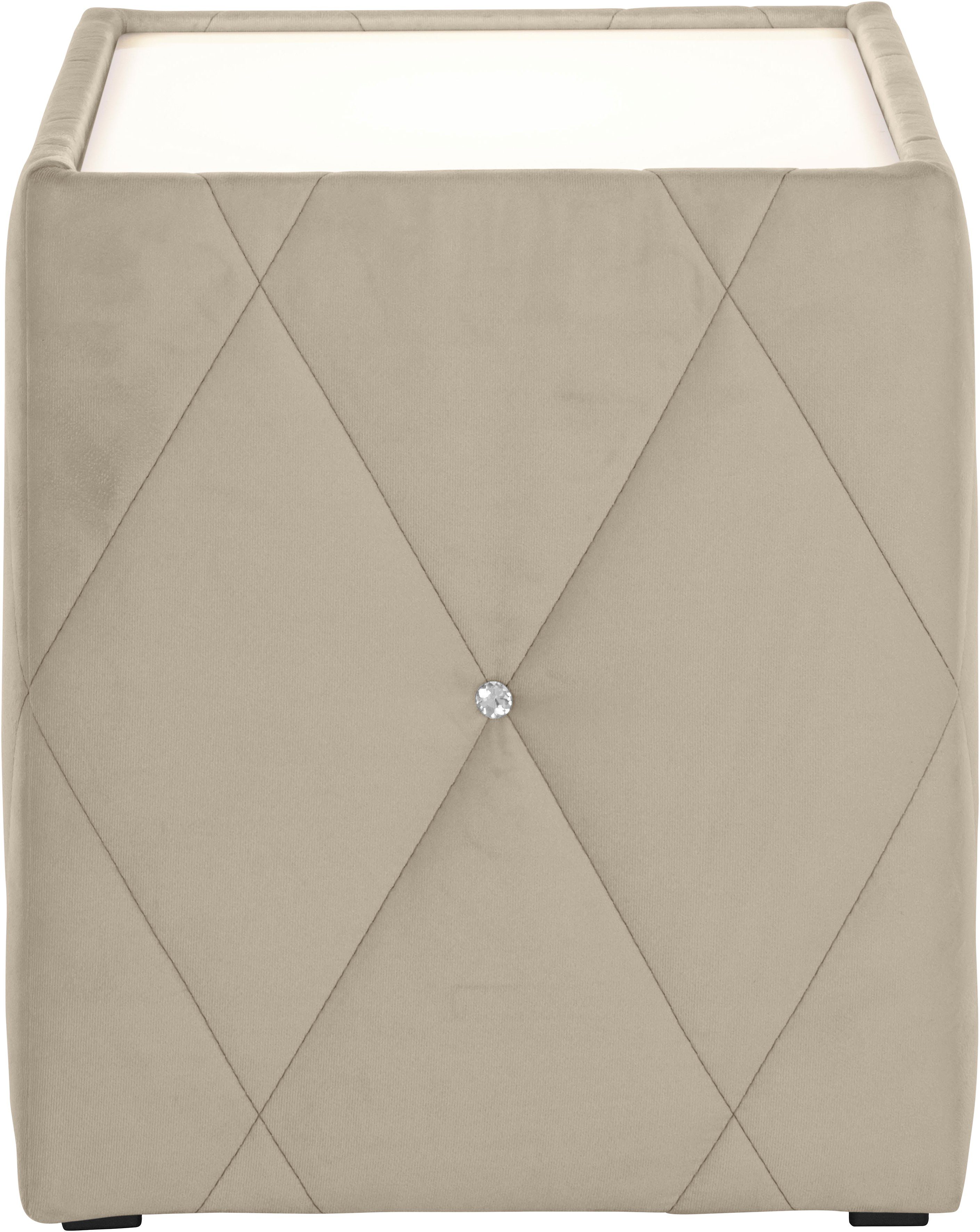 Leonique Nachttisch Alfie, mit Beleuchtung und Bezug aus Samtverlours günstig online kaufen