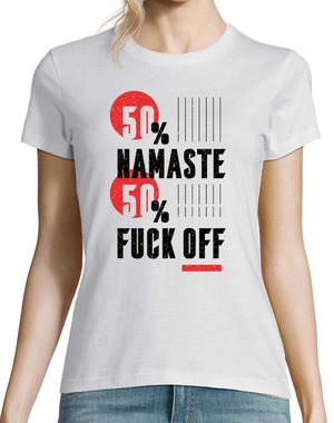 Youth Designz Print-Shirt "50% F*ck, 50%" Namaste Damen T-Shirt mit modischem print