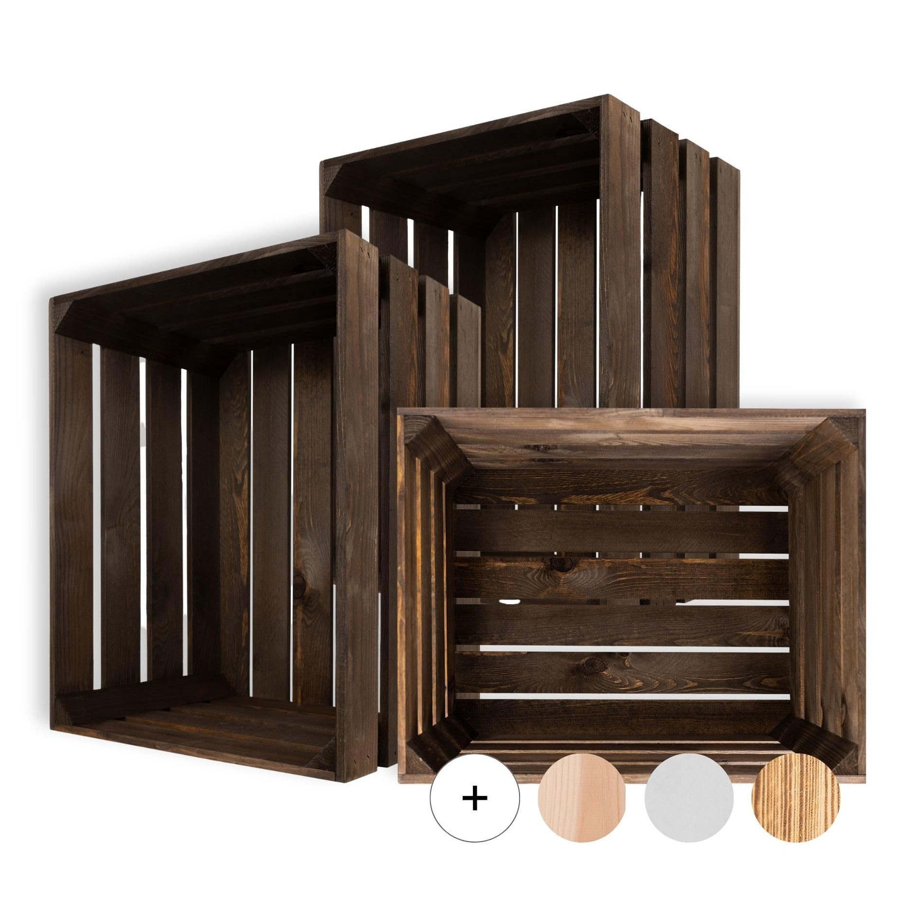 Creative Deco Holzkiste 3x Weinkisten Set günstig online kaufen