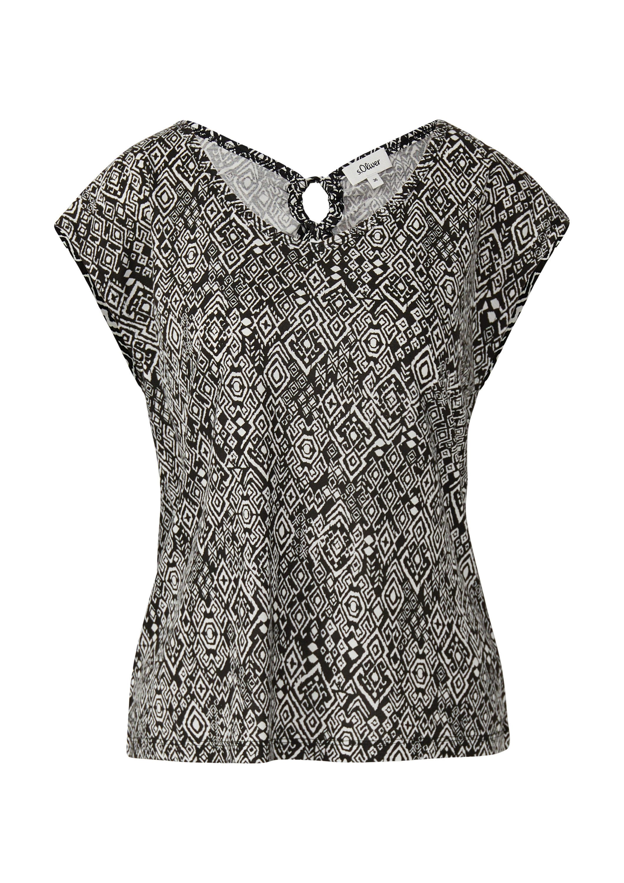s.Oliver Kurzarmshirt T-Shirt T-Shirt mit weitem Ausschnitt, Cut-out und Sc günstig online kaufen
