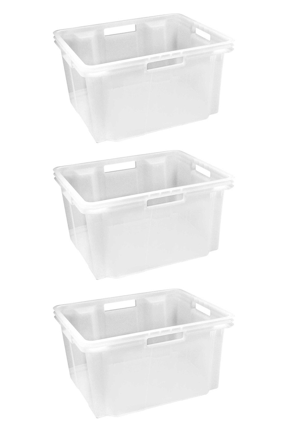 Plast Team Aufbewahrungsbox EVA, 3er Set, Transparent, B 43 x H 23 x T 35 cm, Kunststoff