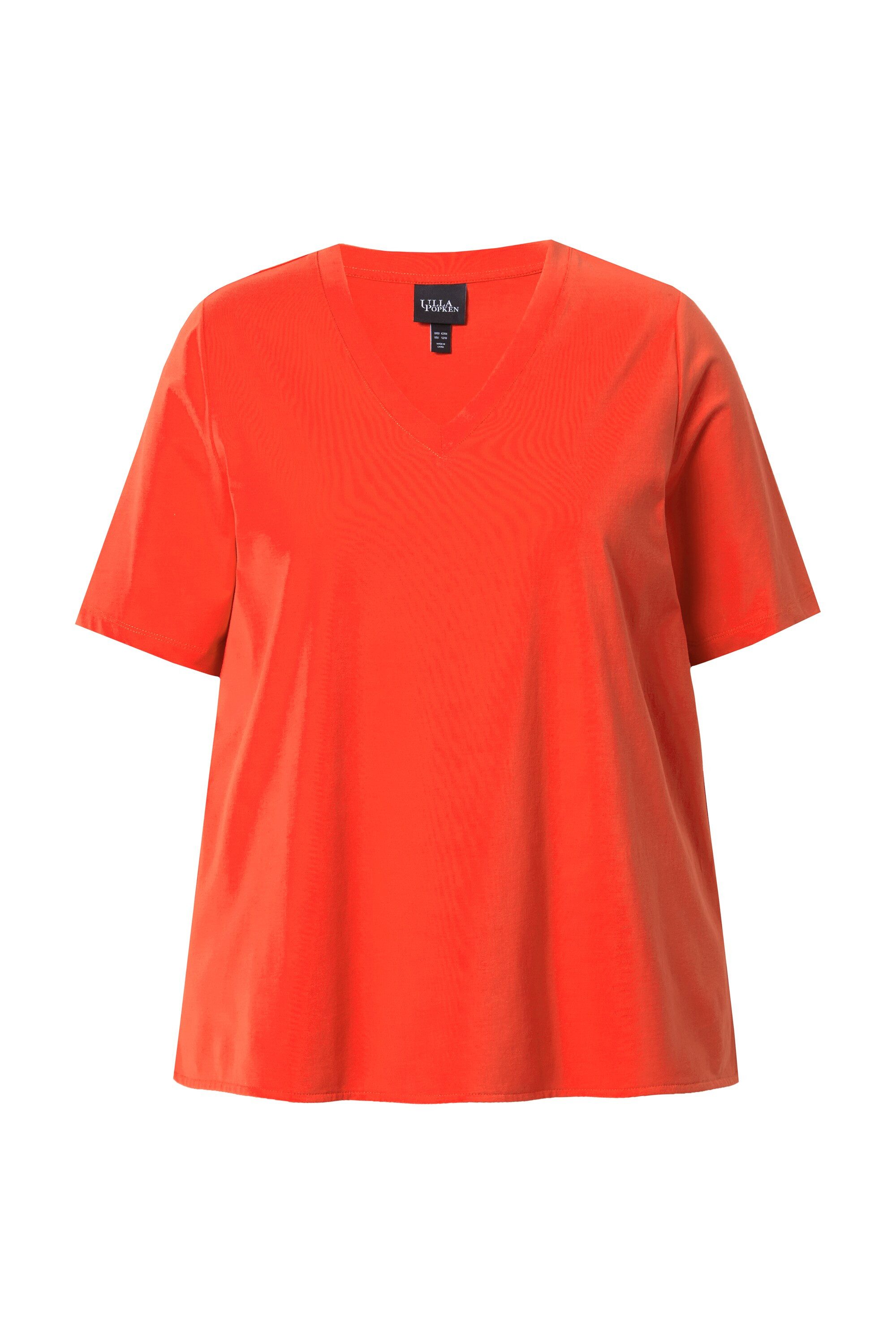 Ulla Popken T-Shirt T-Shirt Materialmix A-Linie günstig online kaufen
