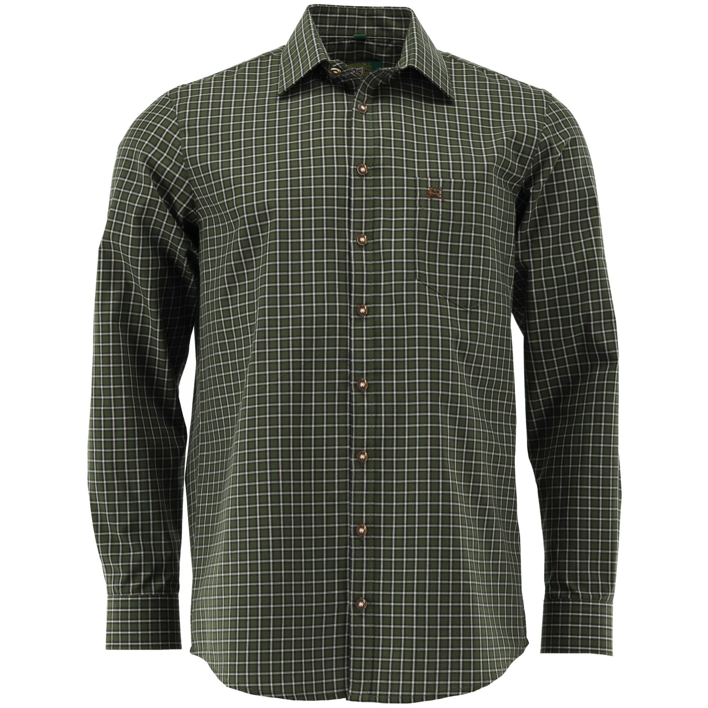 OS Trachten Karohemd Herrenhemd Springender Hirsch Trachtenhemd Jagdhemd vo günstig online kaufen