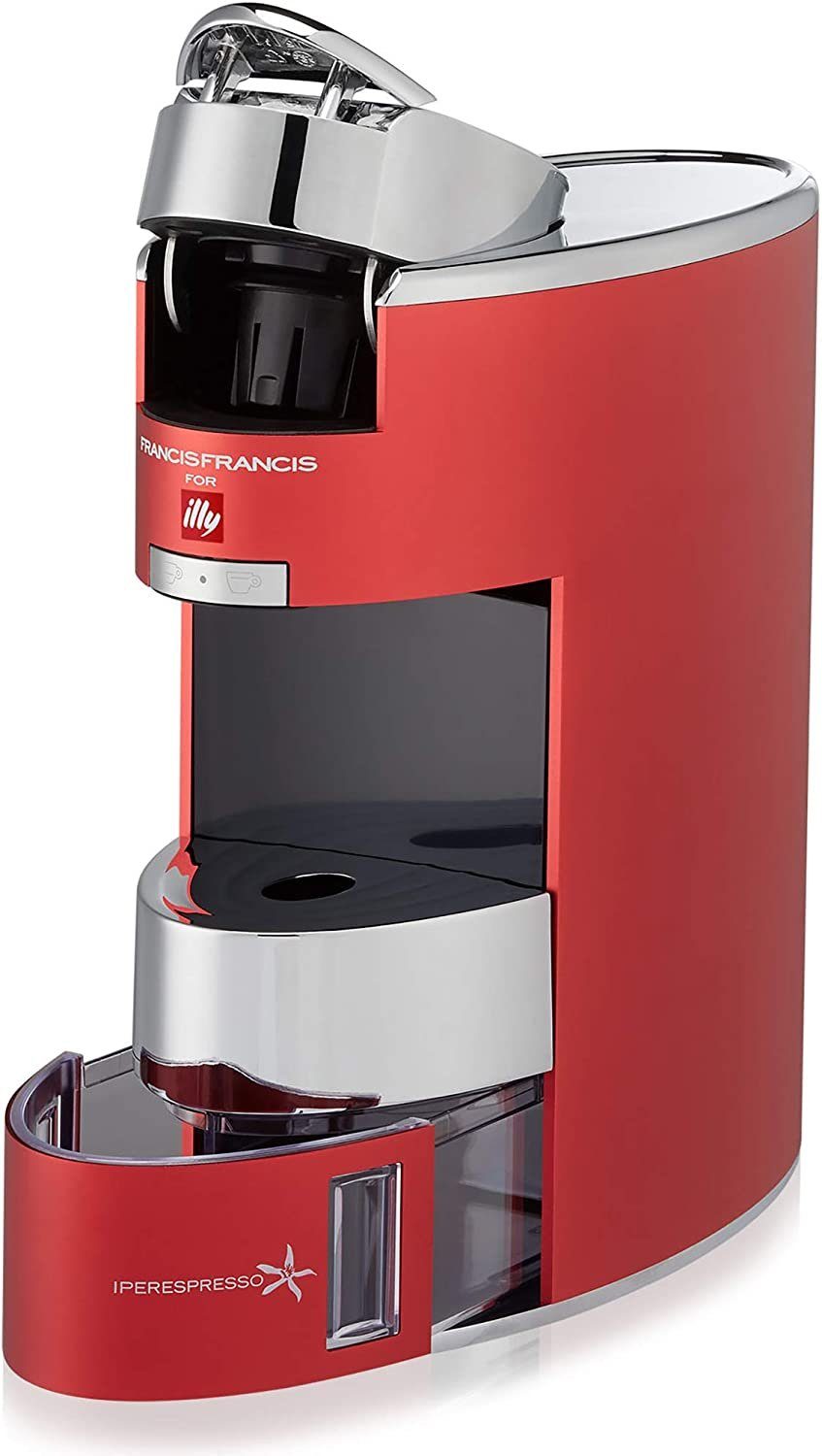 Illy Espressomaschine, Kapselmaschine aus Aluminium und Edelstahl - Rot