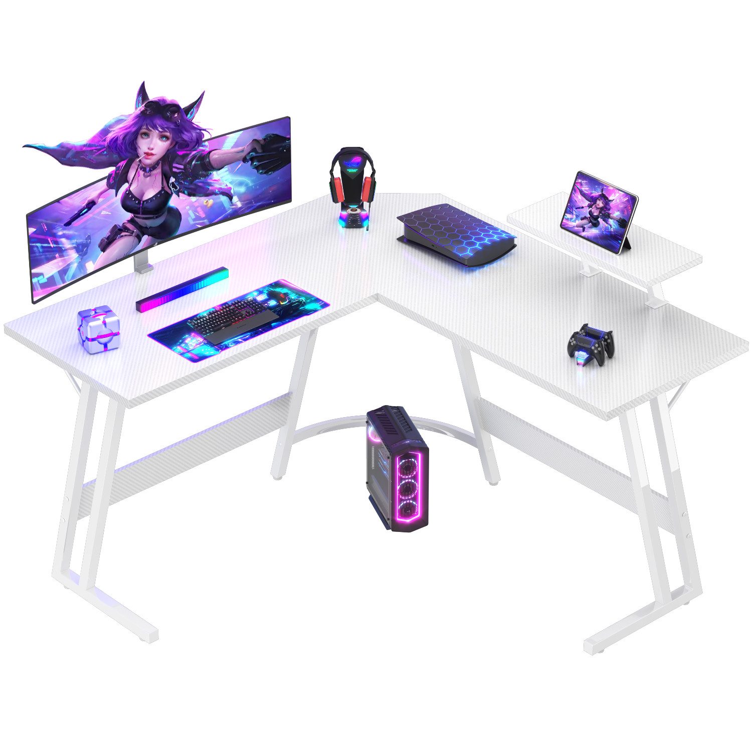 GUNJI Eckschreibtisch 120*120cm Gaming Tisch,Computertisch günstig online kaufen