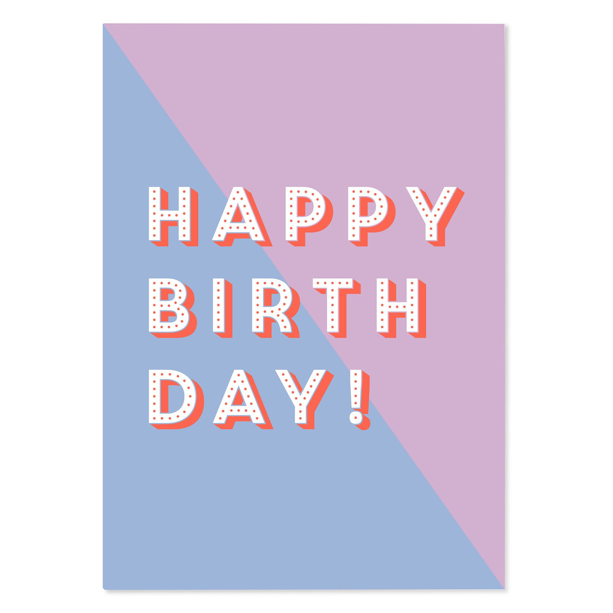 Bow & Hummingbird Geburtstagskarte Karte zum Geburtstag „Happy Birthday“ moderne Geburtstagskarte, aus 100% Recyclingpapier
