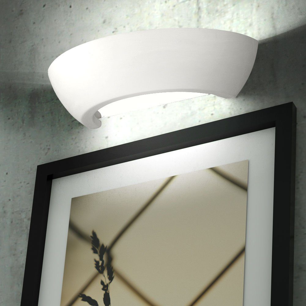 etc-shop Keramik Wandleuchte Lampe Warmweiß, Innen inklusive, Wandlampe LED weiß Wandleuchte, LED Leuchtmittel