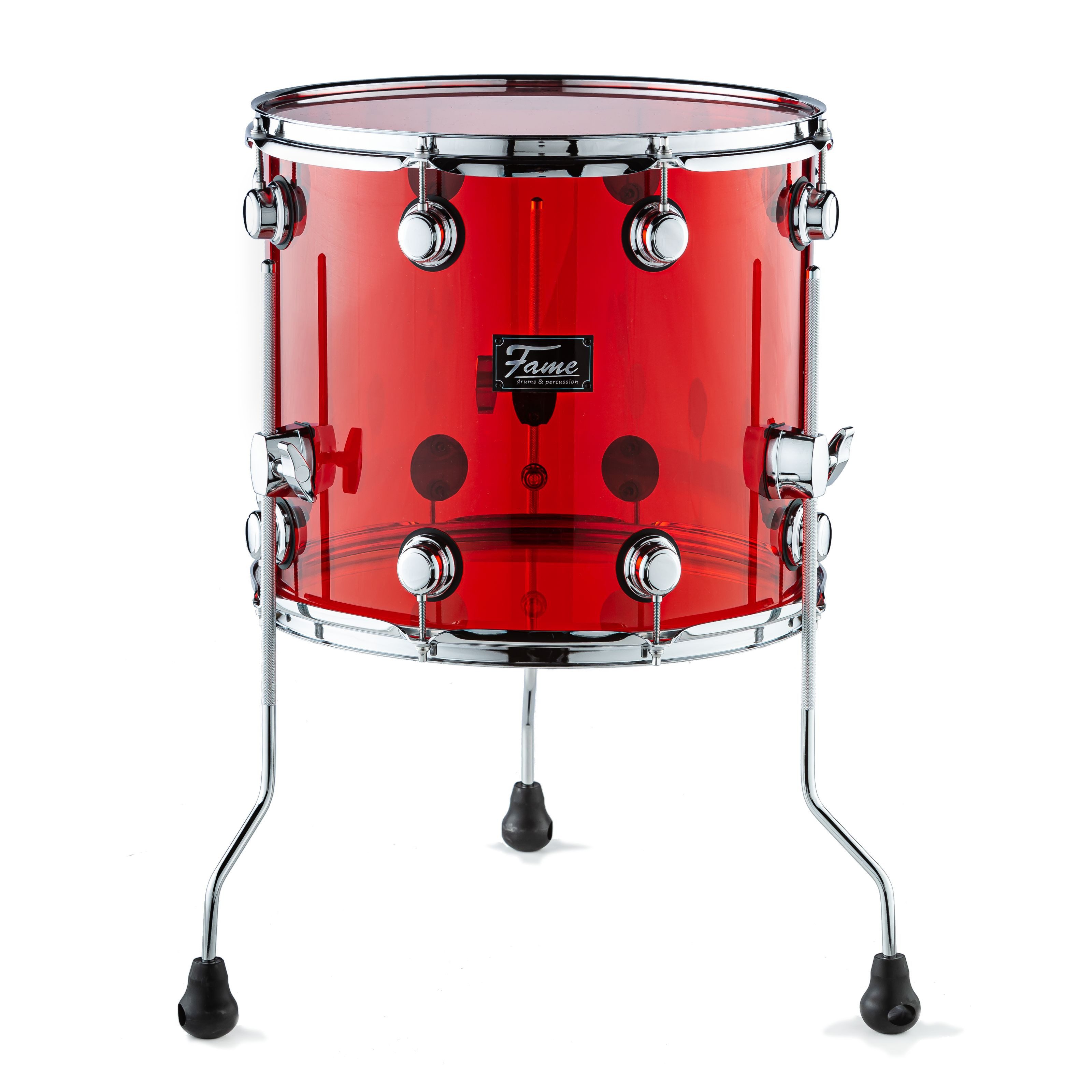 FAME Floor Tom, Schlagzeuge, Floor Toms, Crystallica Floor Tom 16"x14" Red Acryl - Floor Tom